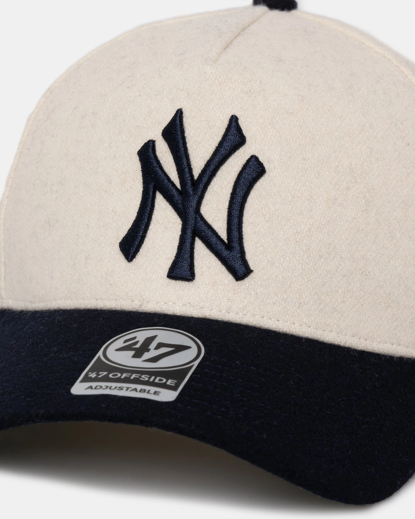 47 Brand New York Yankees 'Wooly Offside DT' Sure Shot Snapback Natural/Navy