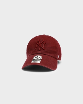 47 Brand New York Yankees Tonal '47 Clean Up Strapback Dark Maroon