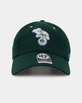 47 Brand Oakland Athletics 'Wooly Clean-Up' Strapback Dark Green