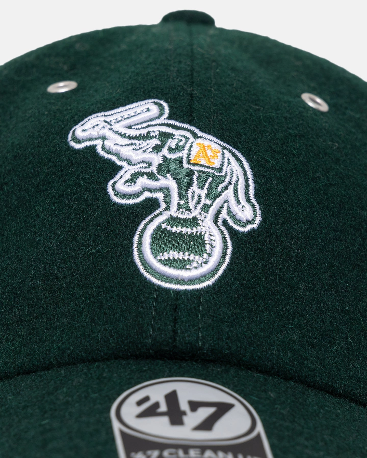 47 Brand Oakland Athletics 'Wooly Clean-Up' Strapback Dark Green