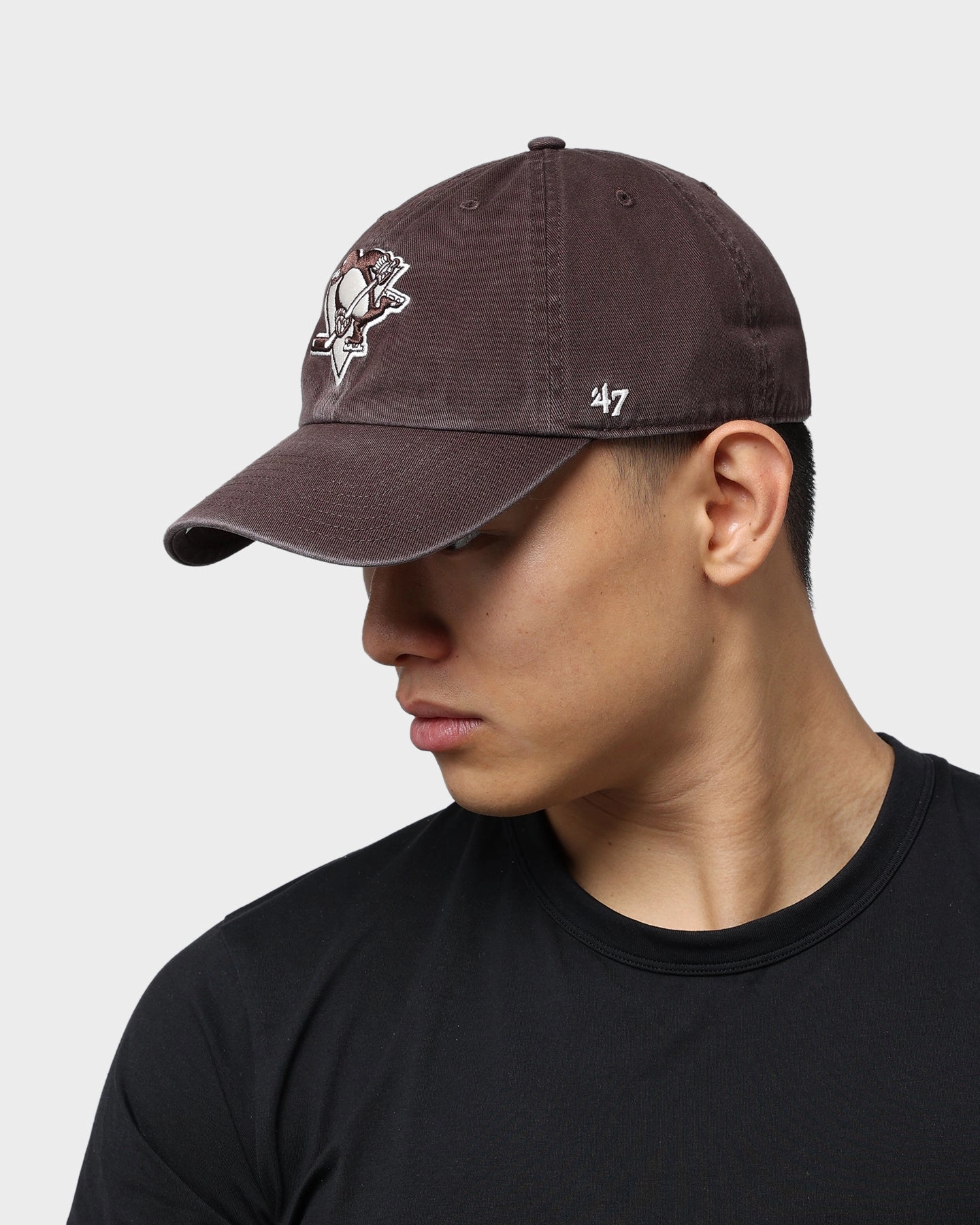 47 Brand Pittsburgh Penguins Clean Up Strapback Brown