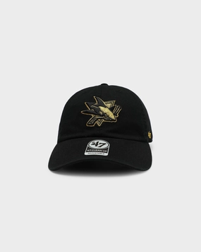 47 Brand San Jose Sharks Clean Up Strapback Black/Gold