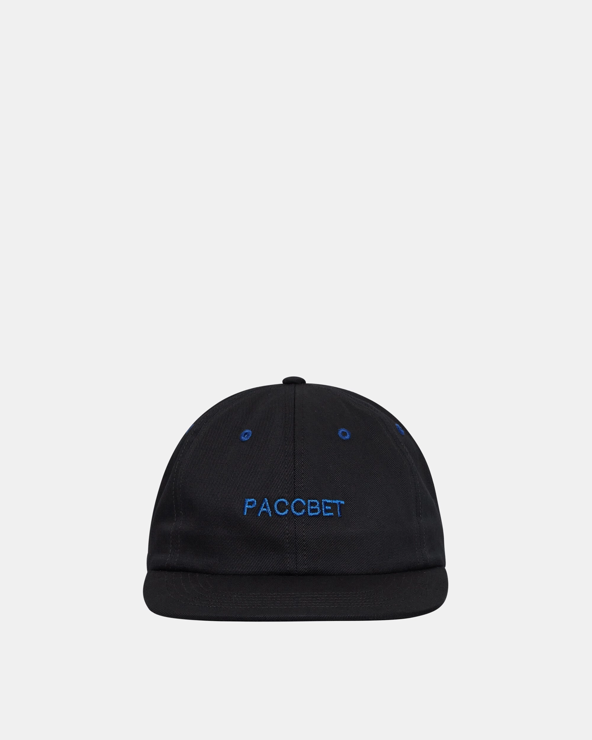 6-Panel Woven Logo Cap Black