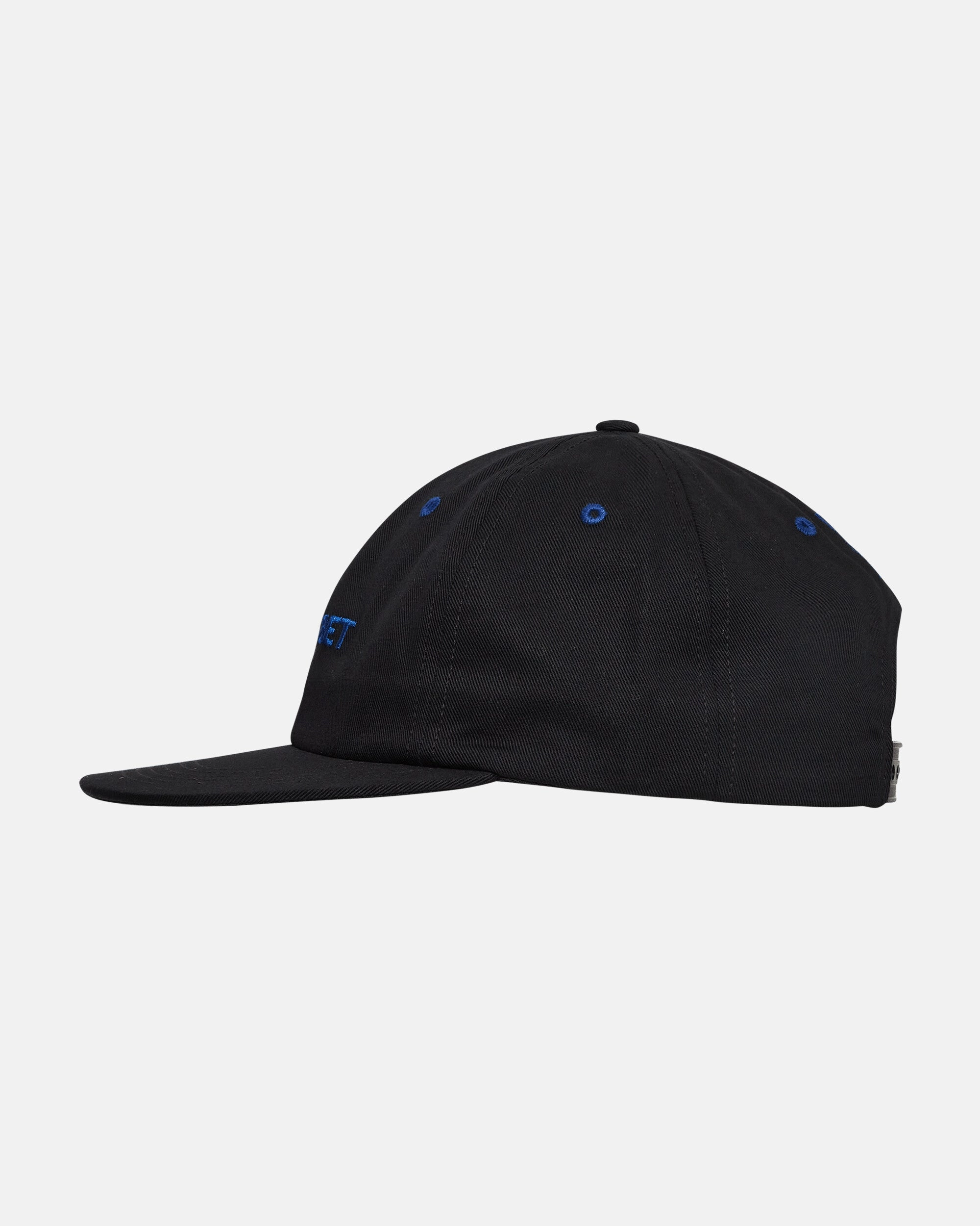 6-Panel Woven Logo Cap Black