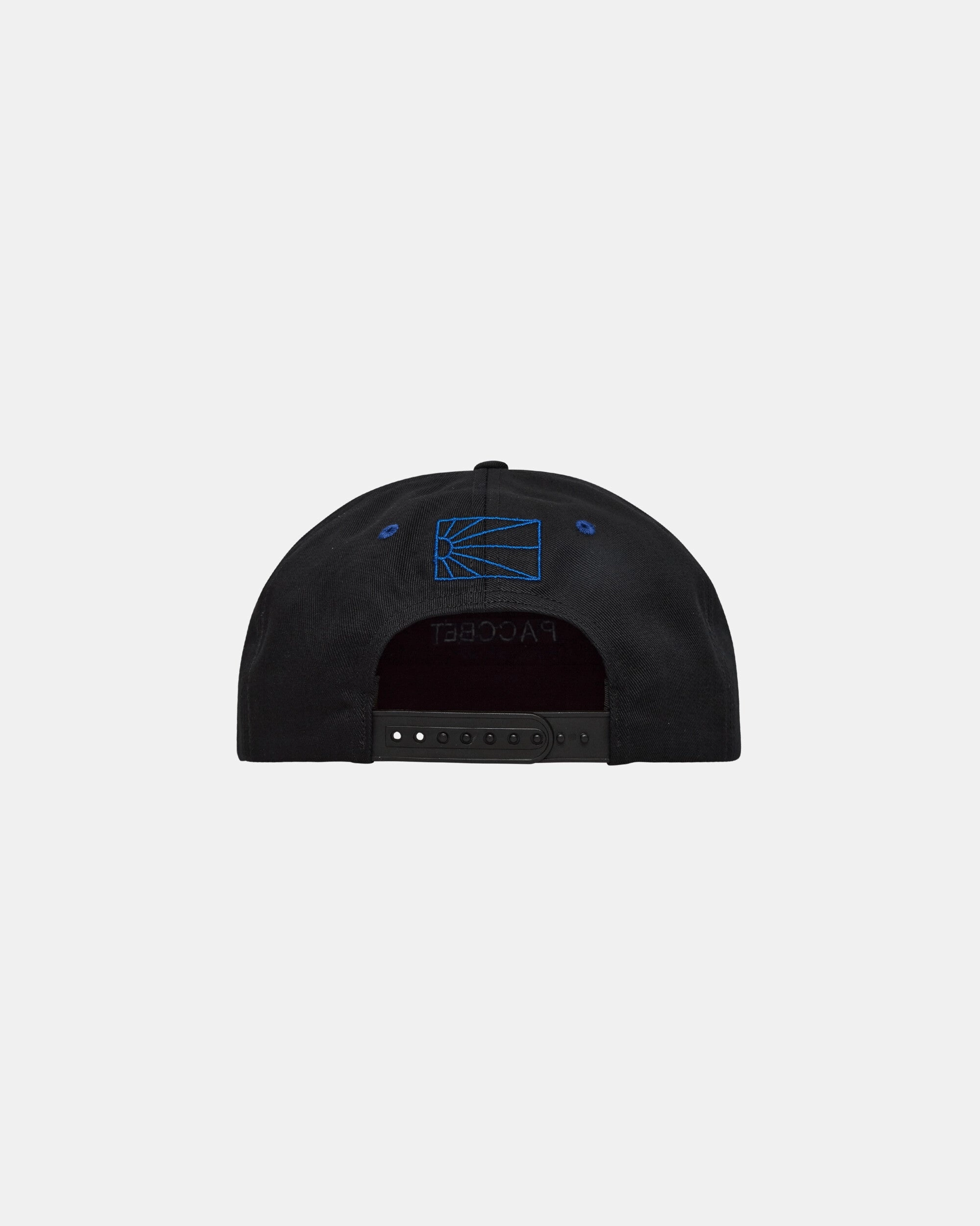 6-Panel Woven Logo Cap Black