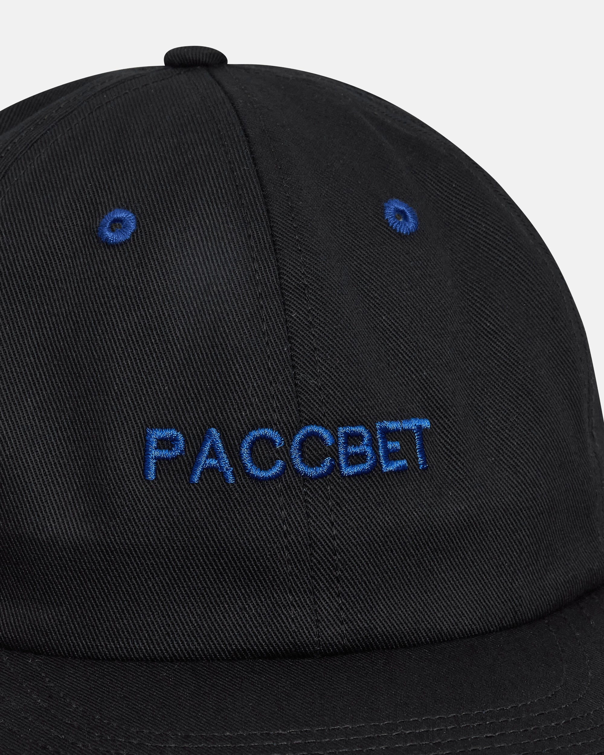 6-Panel Woven Logo Cap Black