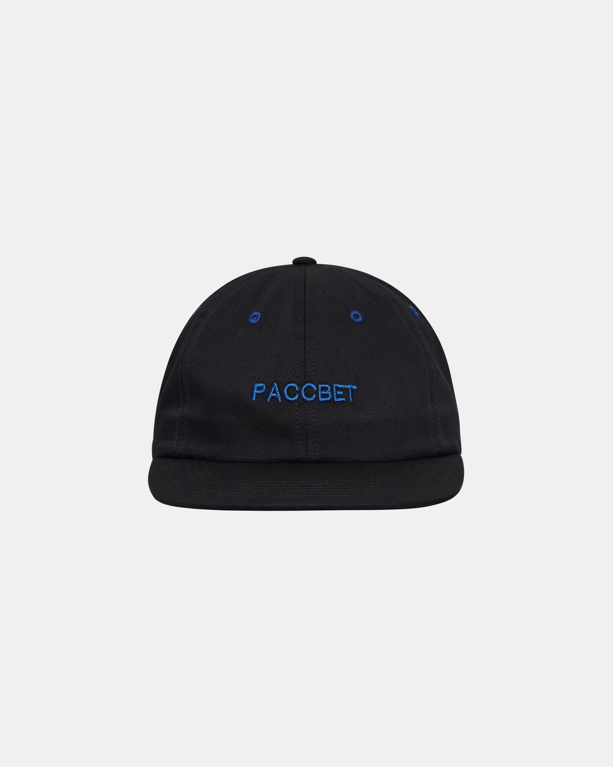6-Panel Woven Logo Cap Black