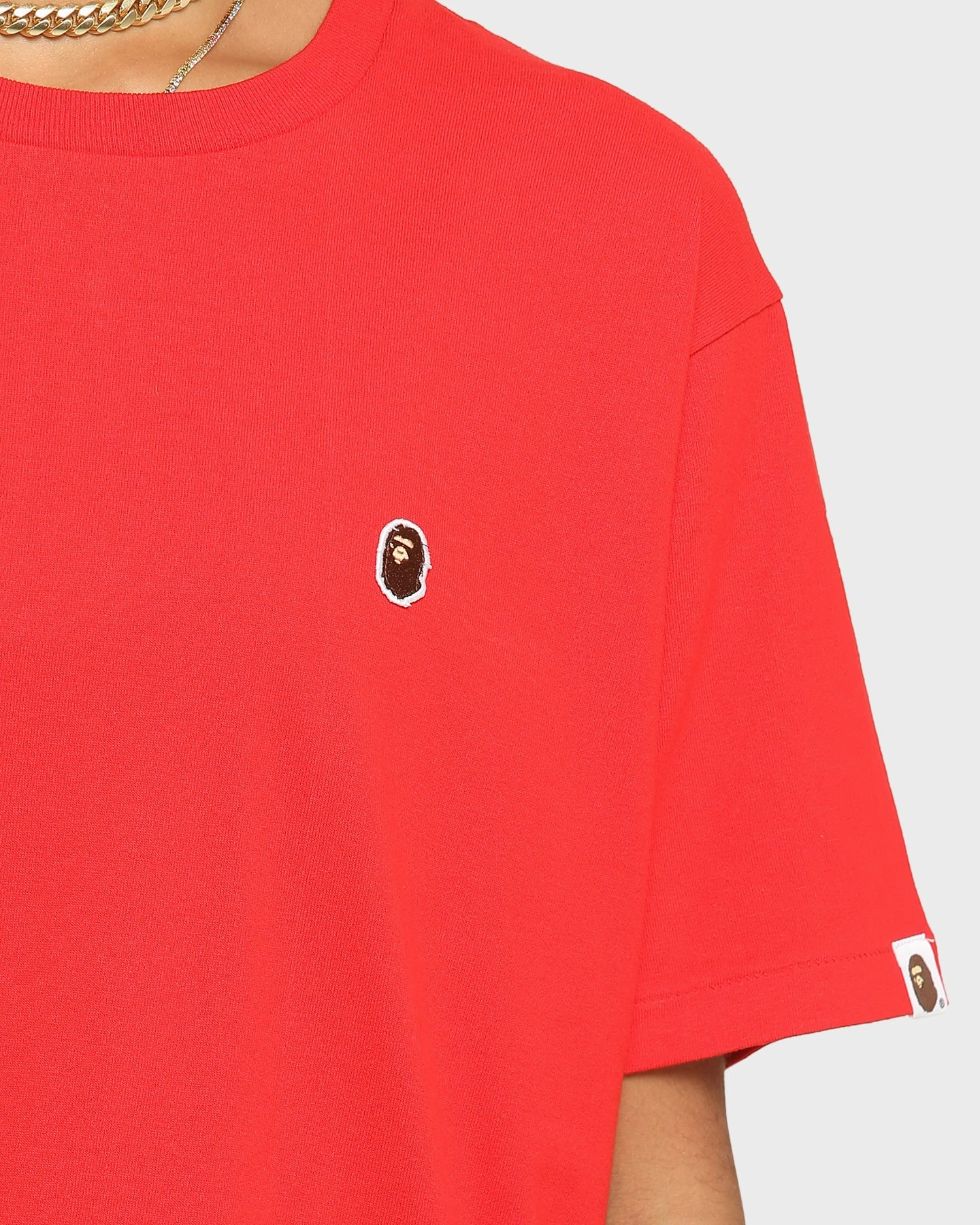 A Bathing Ape Men's Ape Head One Point Short Sleeve T-Shirt Red