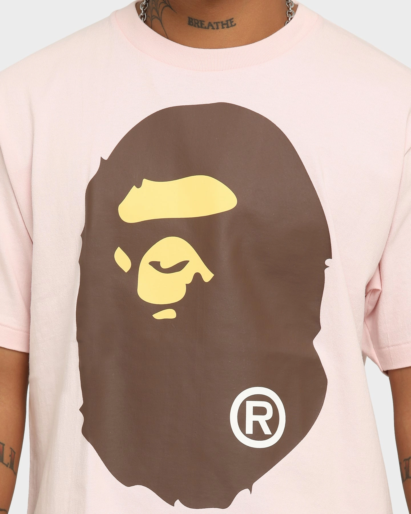 A Bathing Ape Men's Big Ape Head Short Sleeve T-Shirt Pink