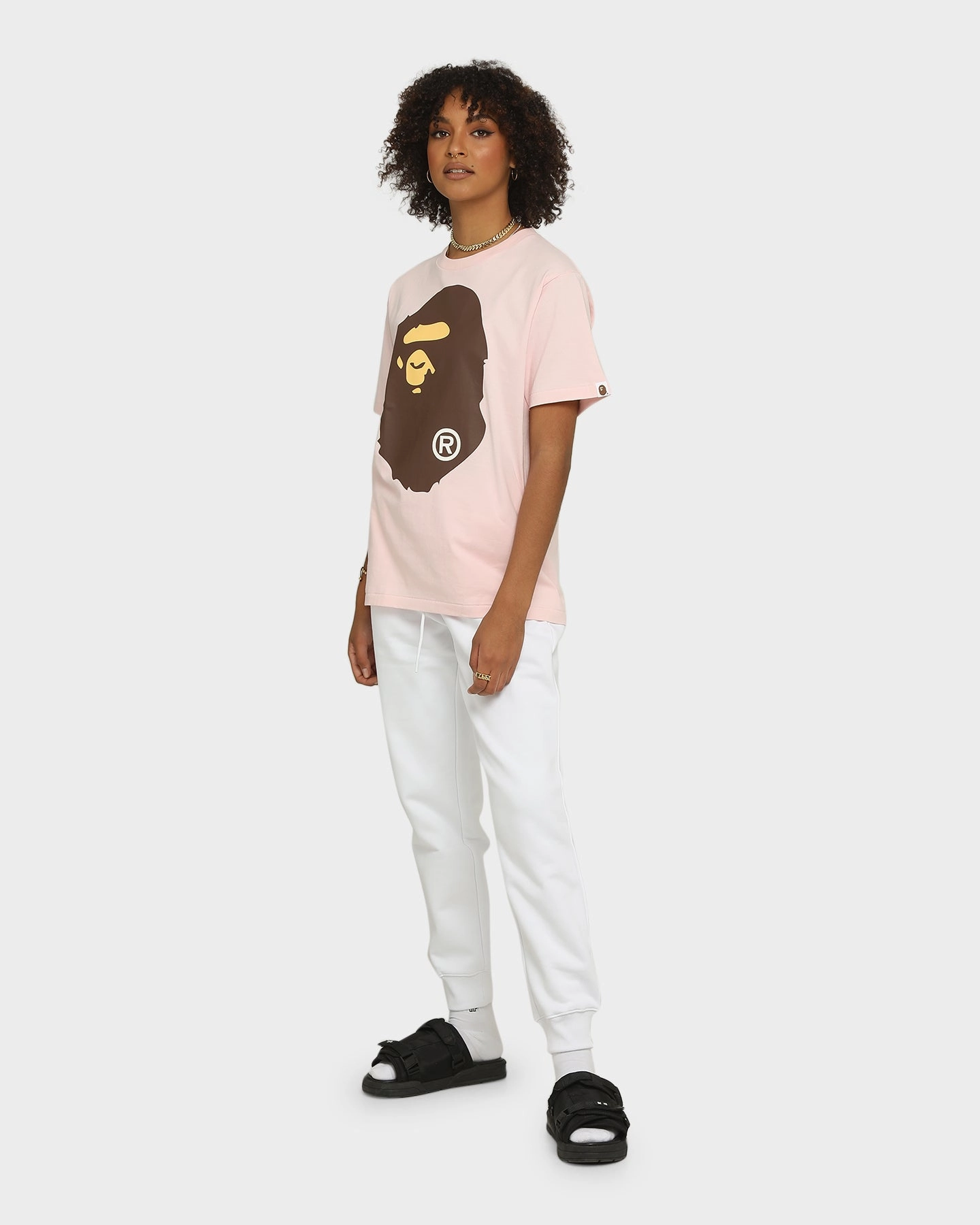 A Bathing Ape Men's Big Ape Head Short Sleeve T-Shirt Pink