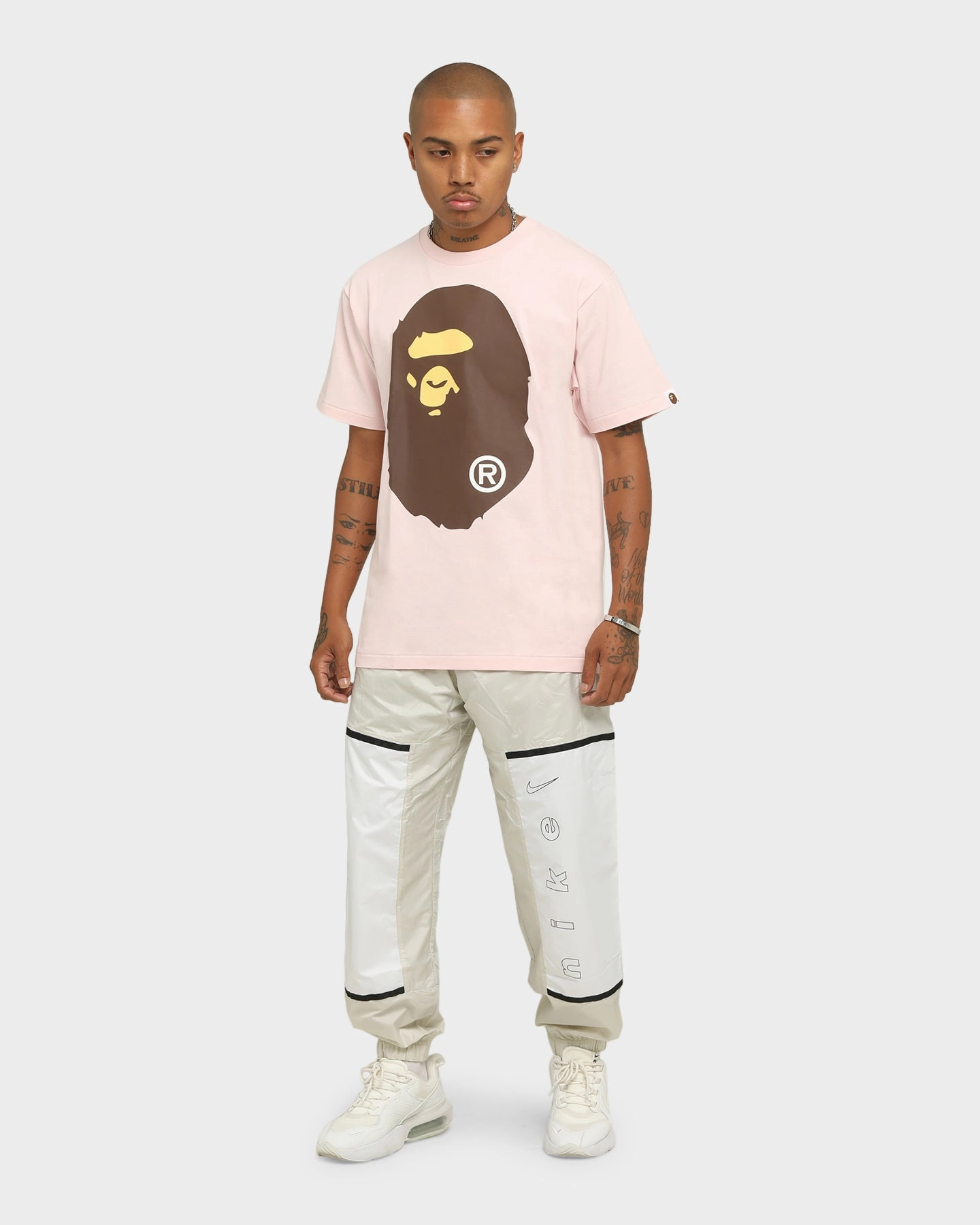 A Bathing Ape Men's Big Ape Head Short Sleeve T-Shirt Pink