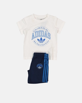 Adidas Infants' Short Tee Set White/Indigo