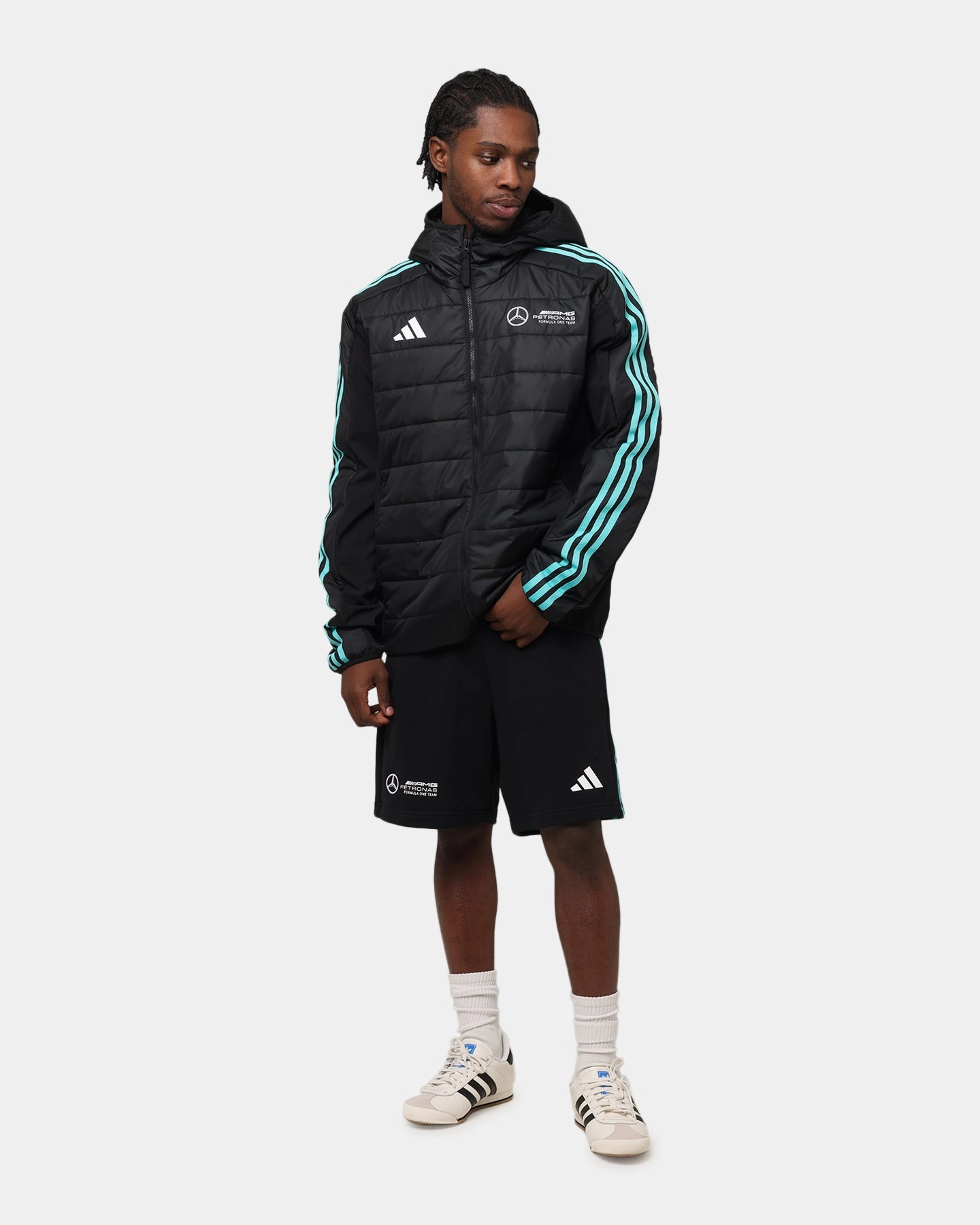 adidas x Mercedes-AMG PETRONAS Formula One F1 DNA Puffer Jacket Black/White