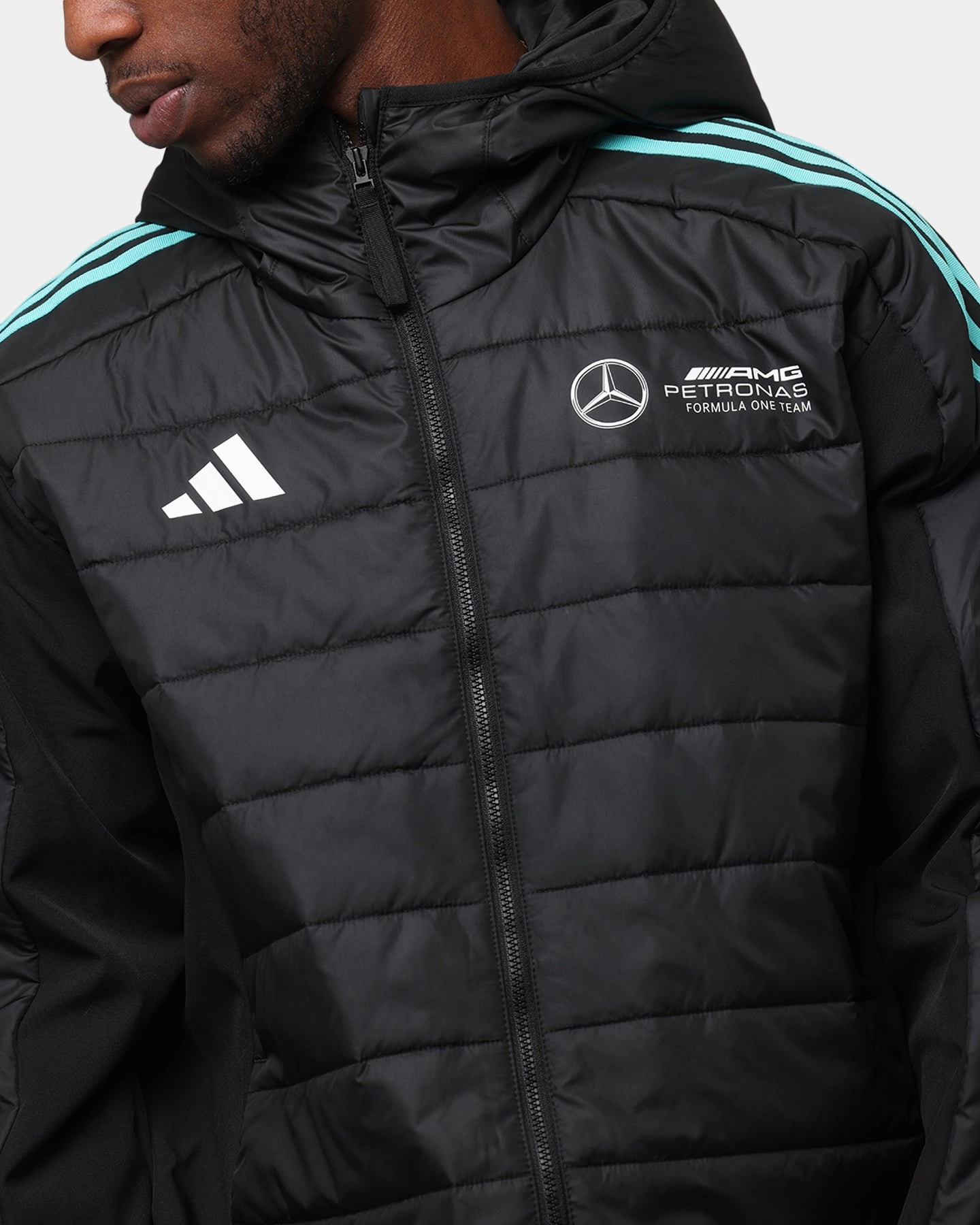 adidas x Mercedes-AMG PETRONAS Formula One F1 DNA Puffer Jacket Black/White