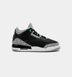 Air Jordan 3 Retro Green Glow Grade School Lifestyle Shoe - Black/Green Glow/Wolf Grey/White