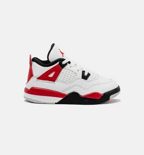 Air Jordan 4 Retro Red Cement Infant Toddler Lifestyle Shoe - White/Red