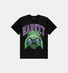 Alien Sightseeing Glow Mens Shirt Sleeve Shirt - Black