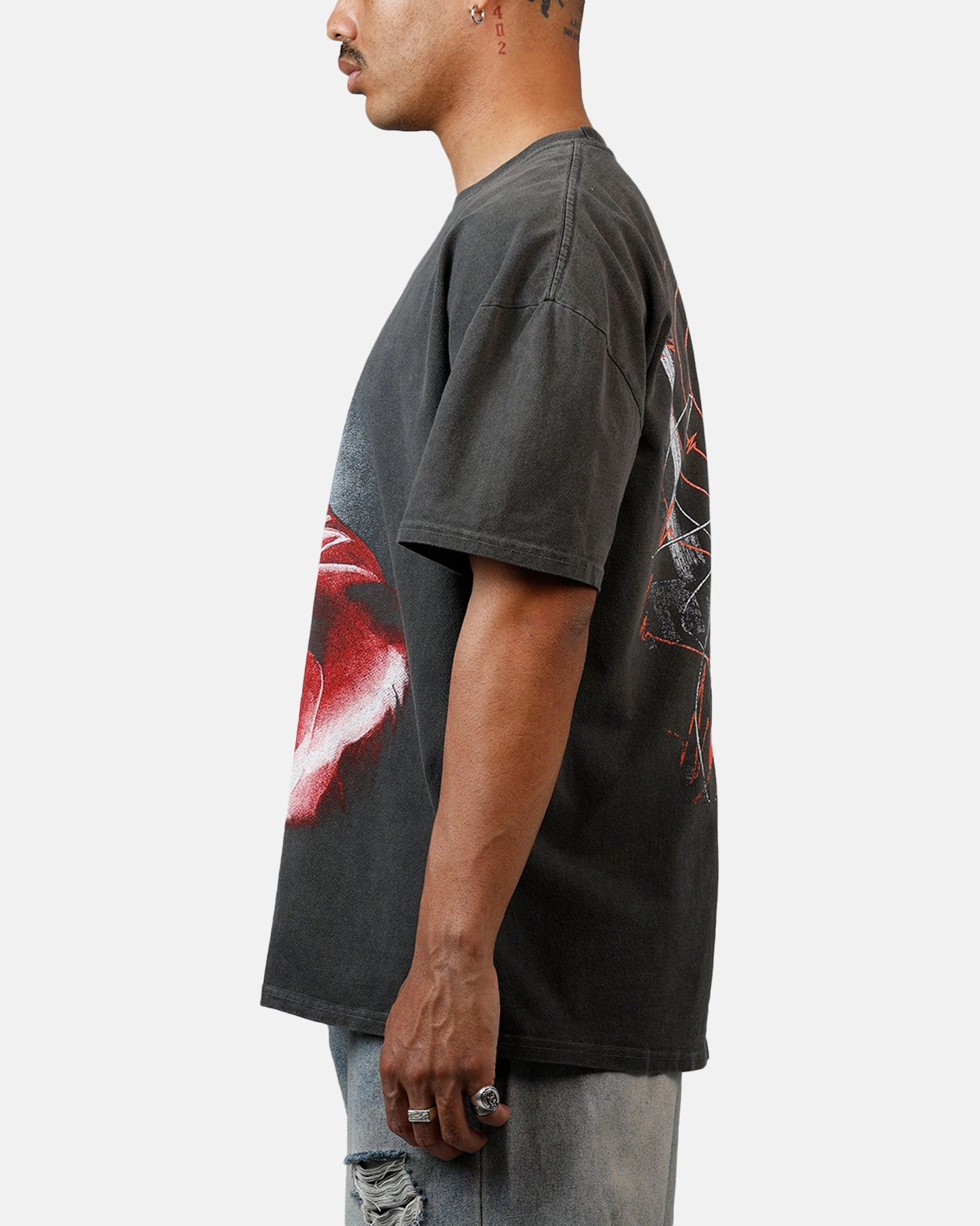 American Thrift Marvel Daredevil Face Heavyweight T-Shirt Black Wash