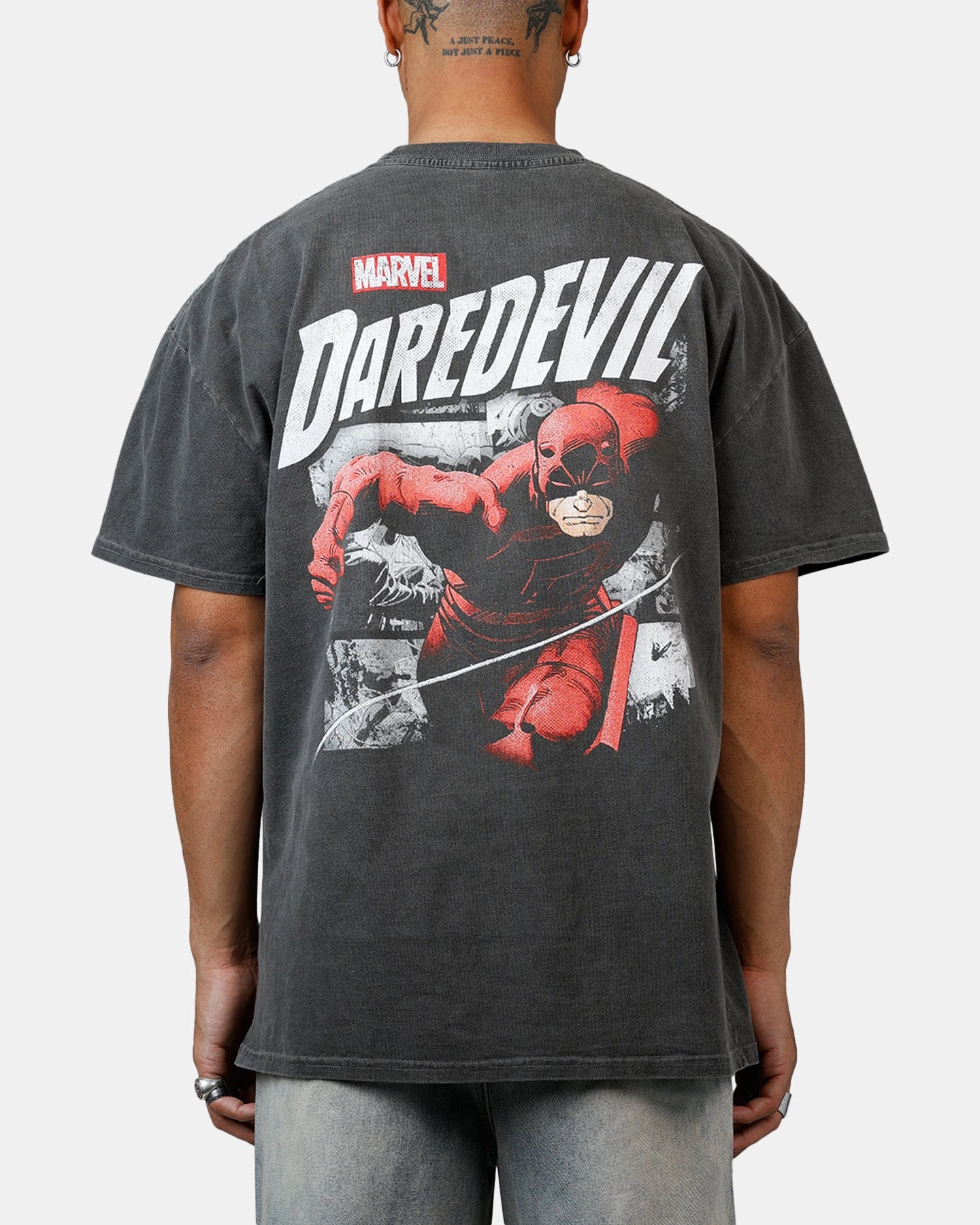American Thrift Marvel Daredevil Poster Heavyweight T-Shirt Black Wash