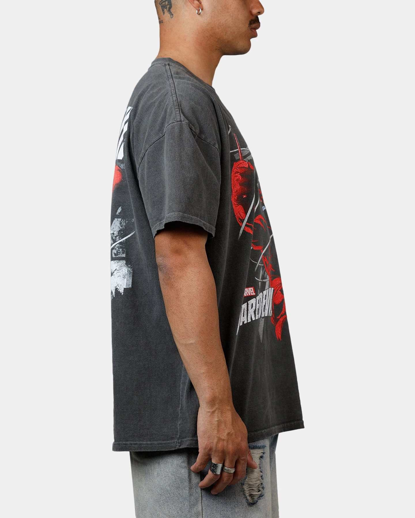 American Thrift Marvel Daredevil Poster Heavyweight T-Shirt Black Wash