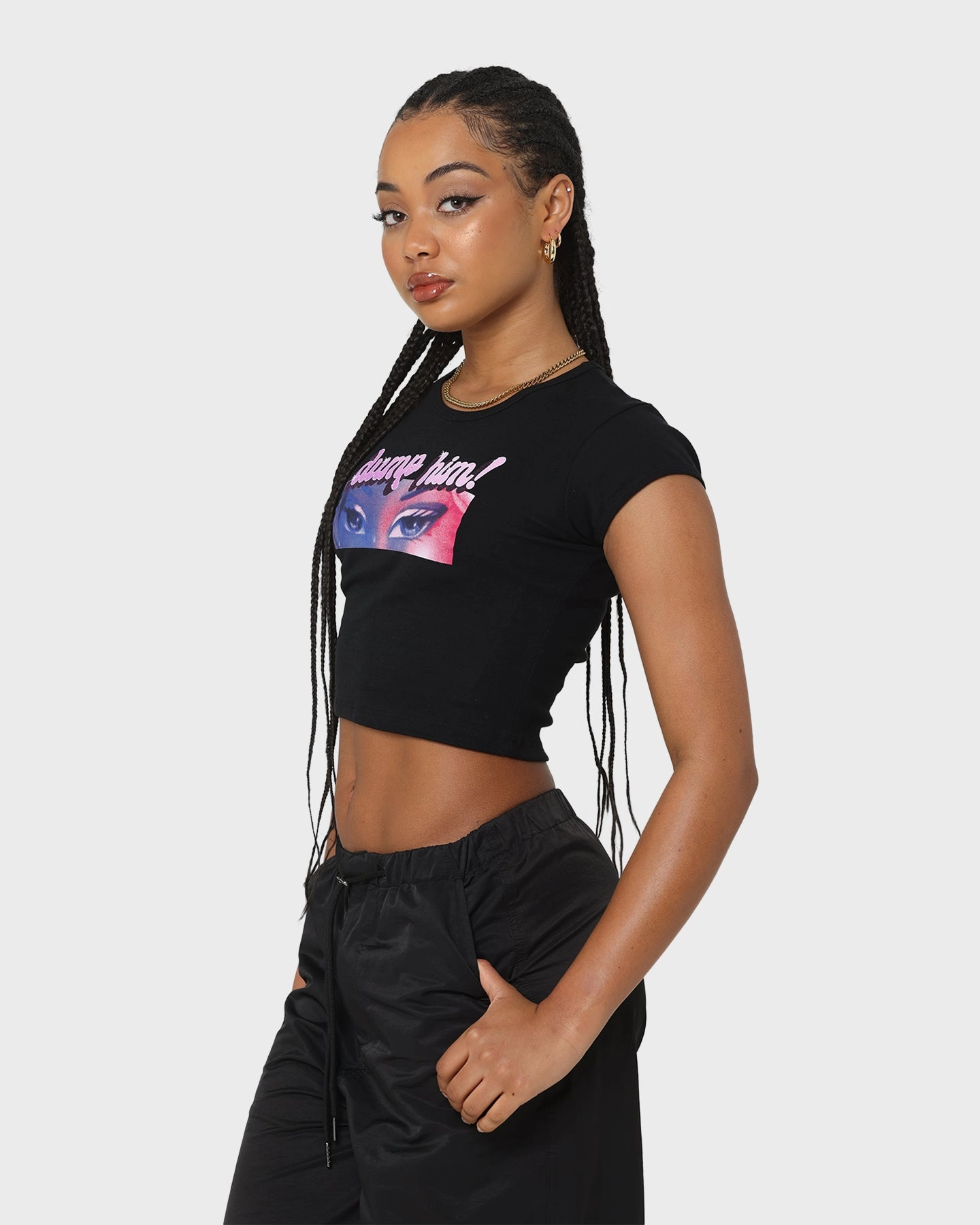 American Thrift X Bratz Women's Dump Him Baby T-Shirt Black