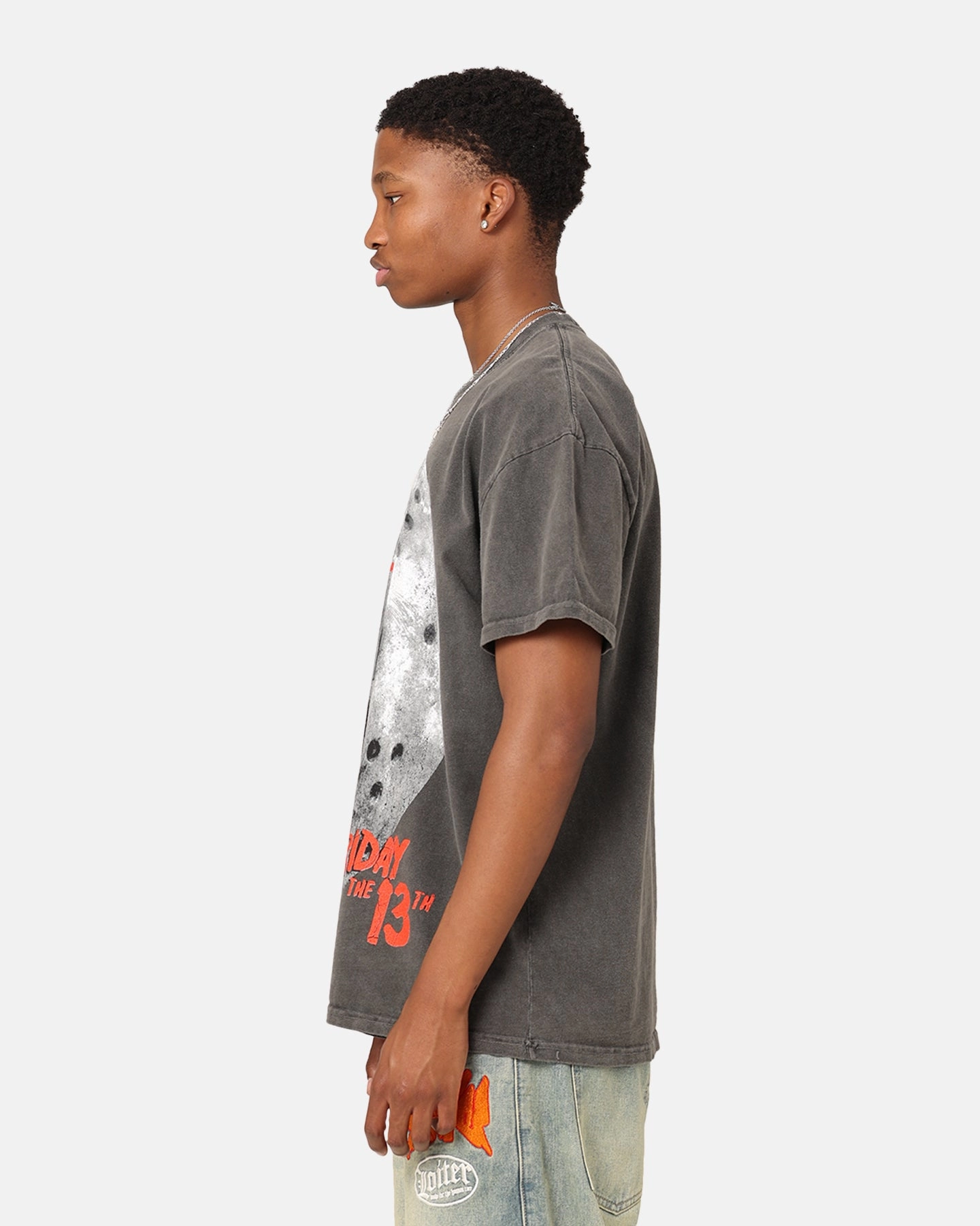 American Thrift X Friday The 13th Jason Mask Vintage T-Shirt Black Wash