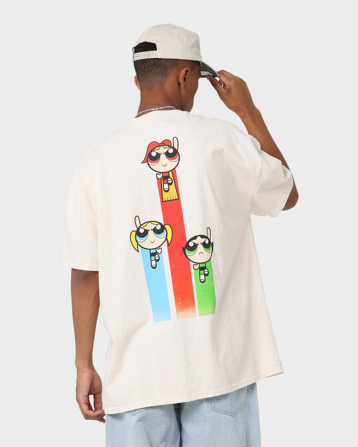 American Thrift X Powerpuff Girls Heavyweight Action Vintage T-Shirt Off White