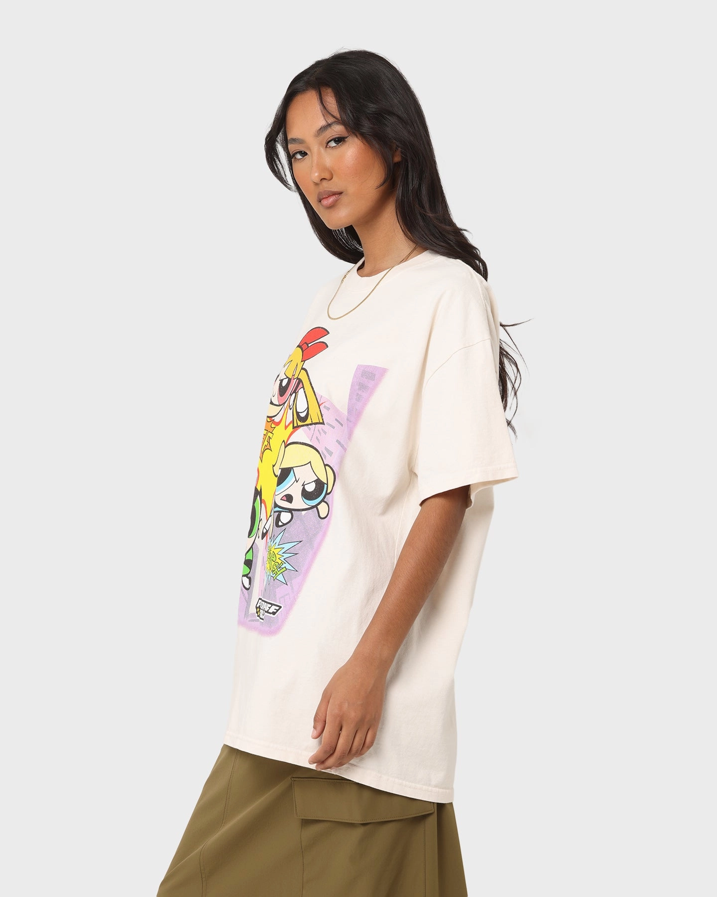 American Thrift X Powerpuff Girls Heavyweight Action Vintage T-Shirt Off White
