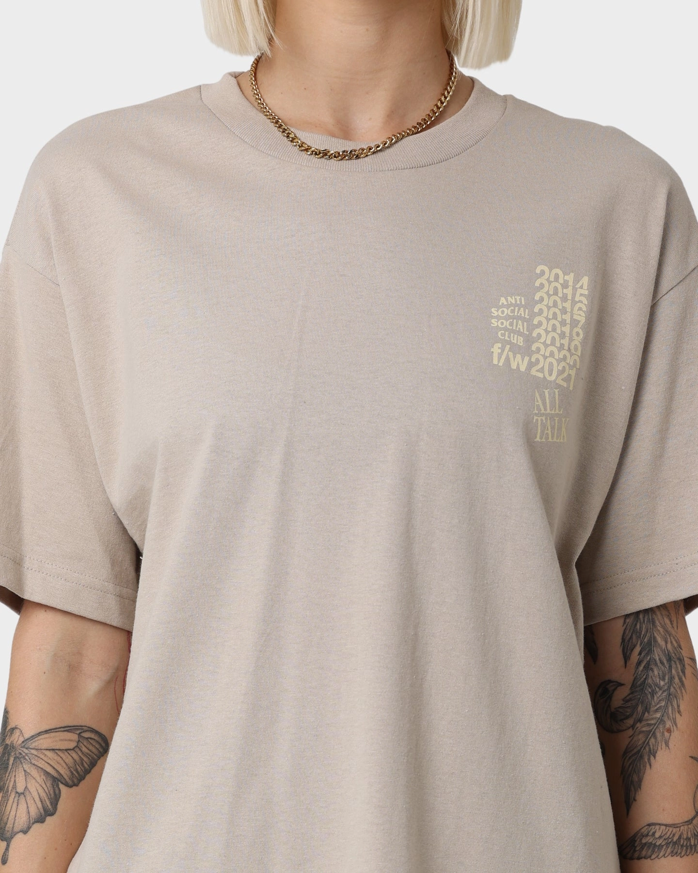 Anti Social Social Club All Talk On A Blog T-Shirt Sand