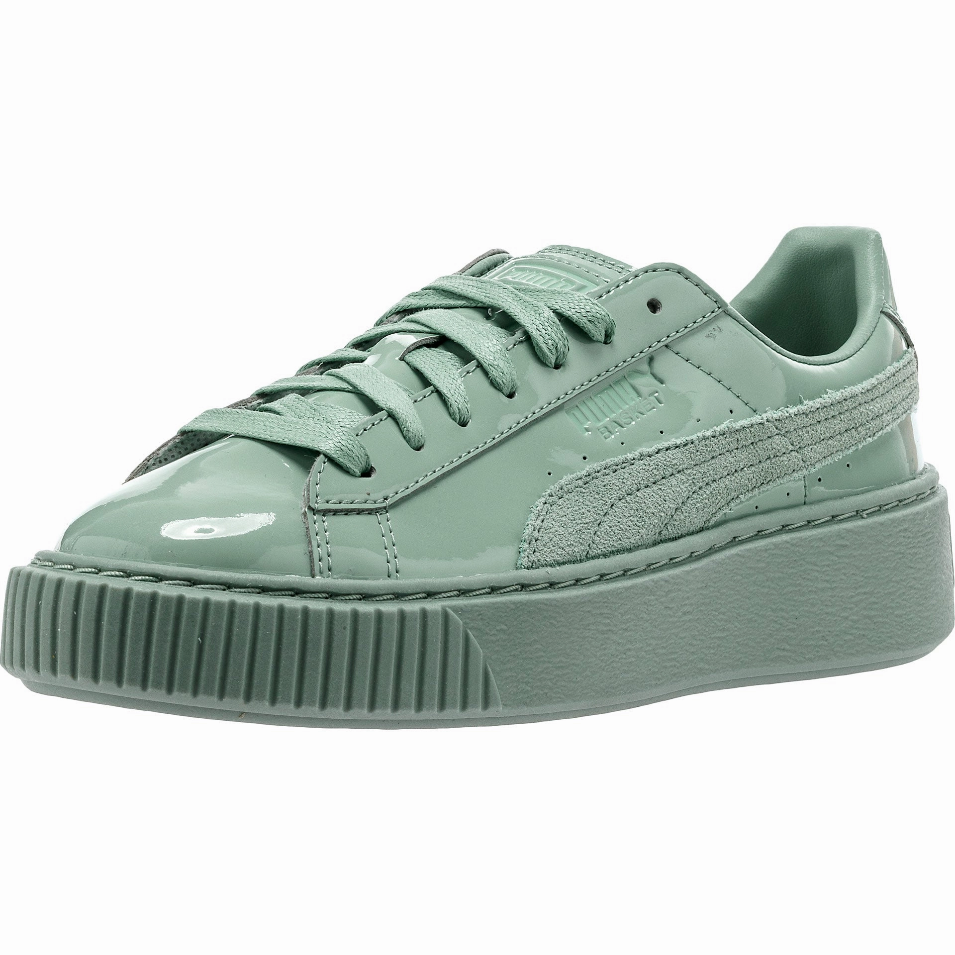 Basket Platform Patent Women's - Blue Surf