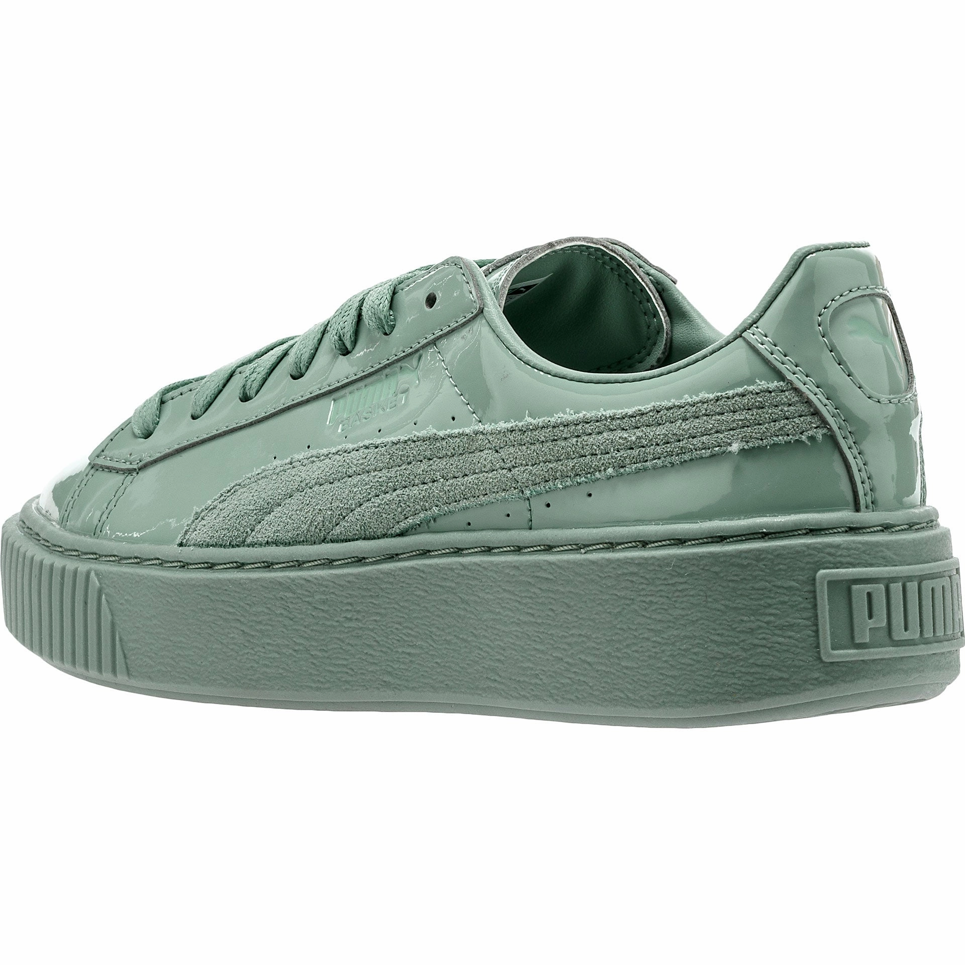 Basket Platform Patent Women's - Blue Surf