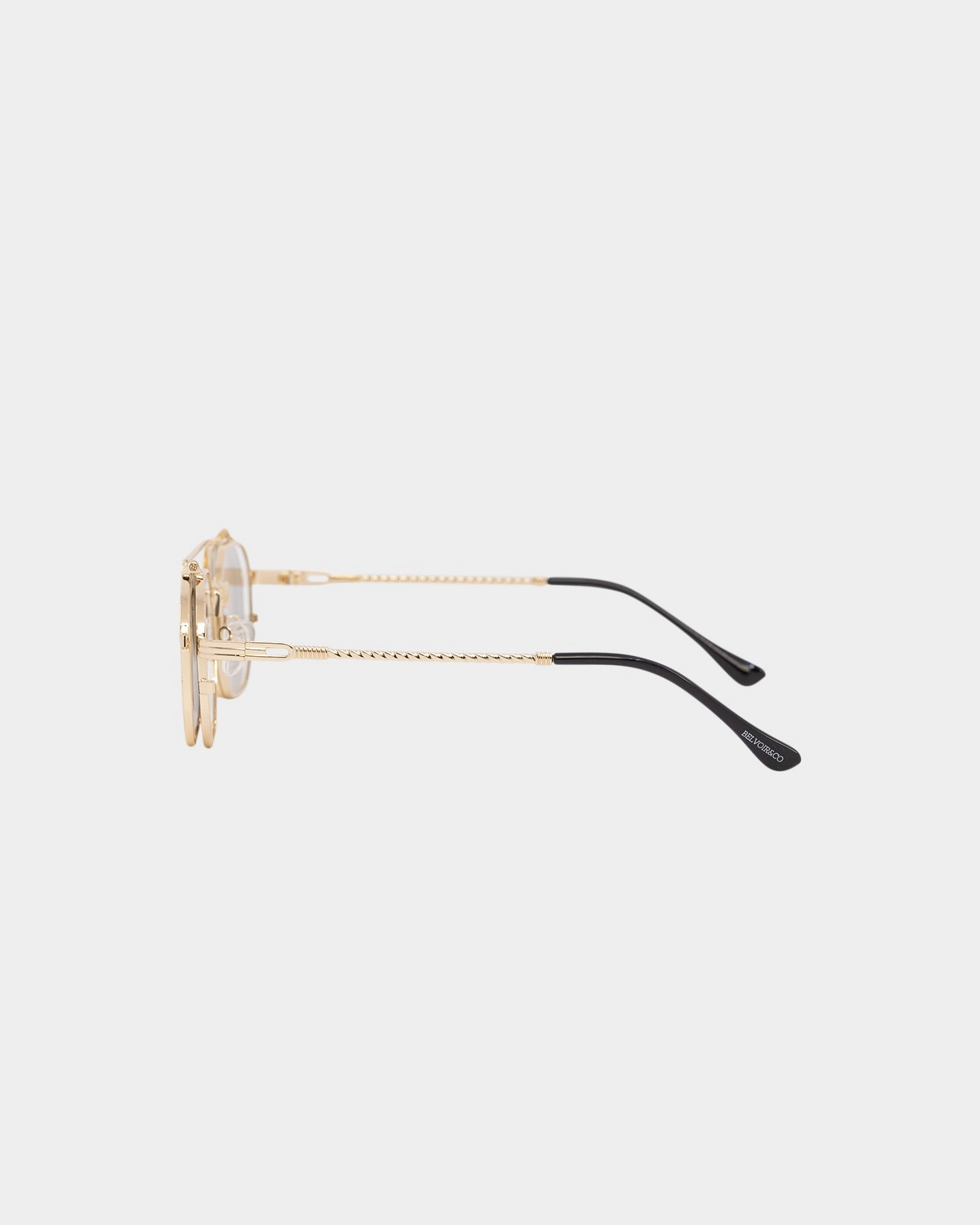Belvoir & Co Ramar Flip Sunglasses Gold/Black