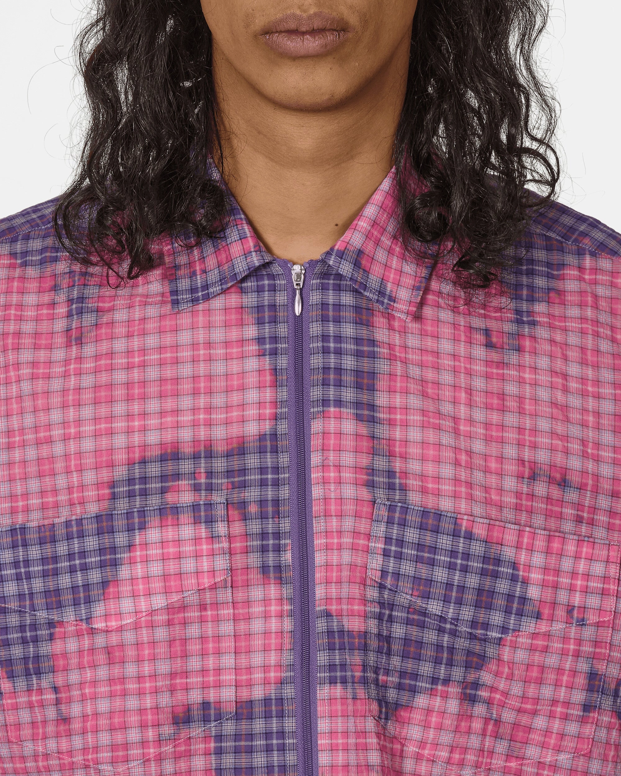 Bleached Zip Shirt Purple