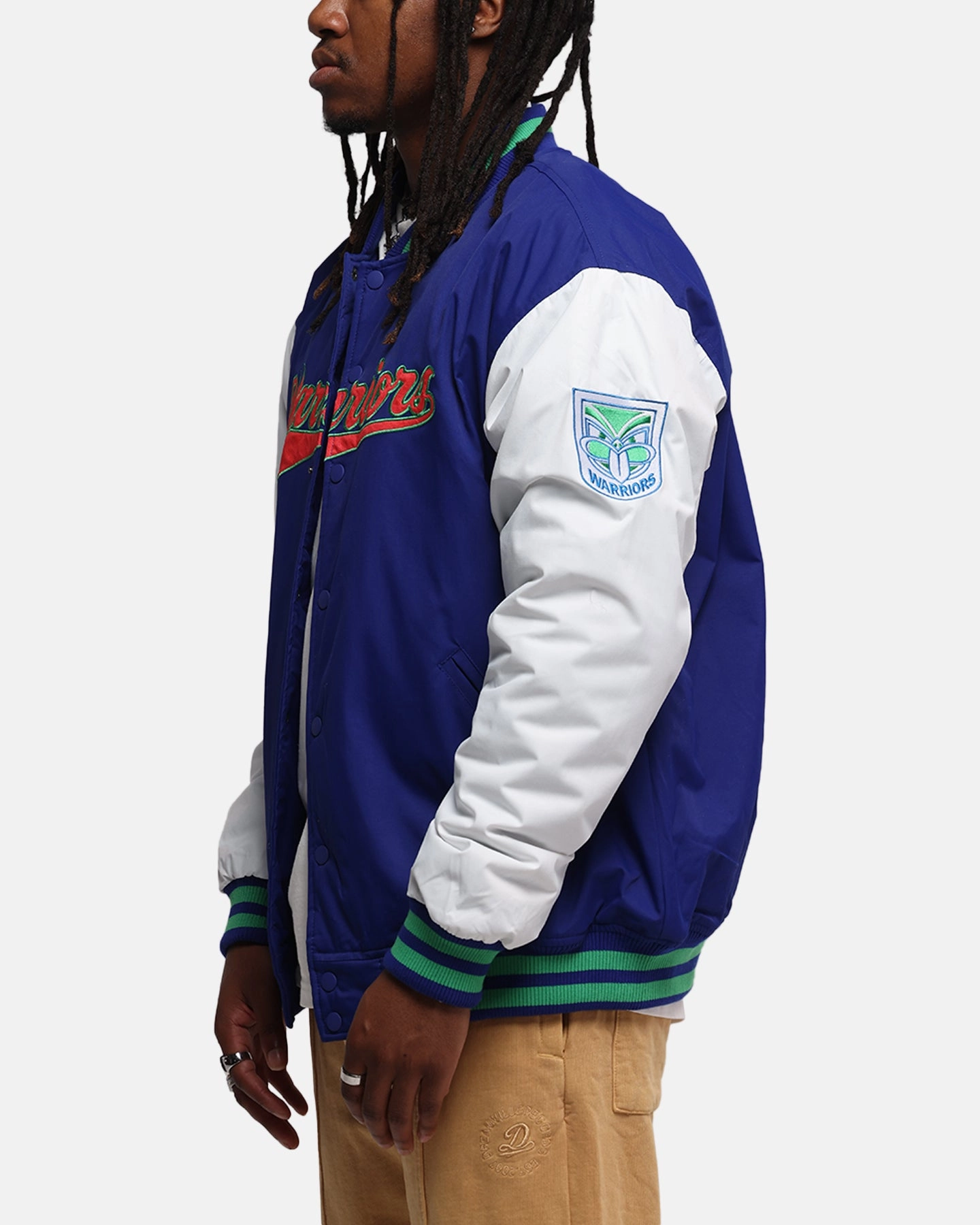 Bleacher Athletic New Zealand Warriors NRL 1908 Baseball Varsity Jacket Official Team Colour