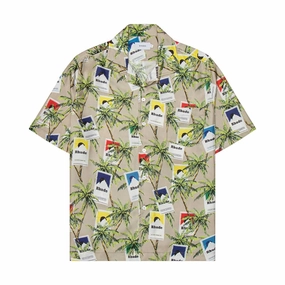 Cigarette Print Shirt 'Taupe Multi'