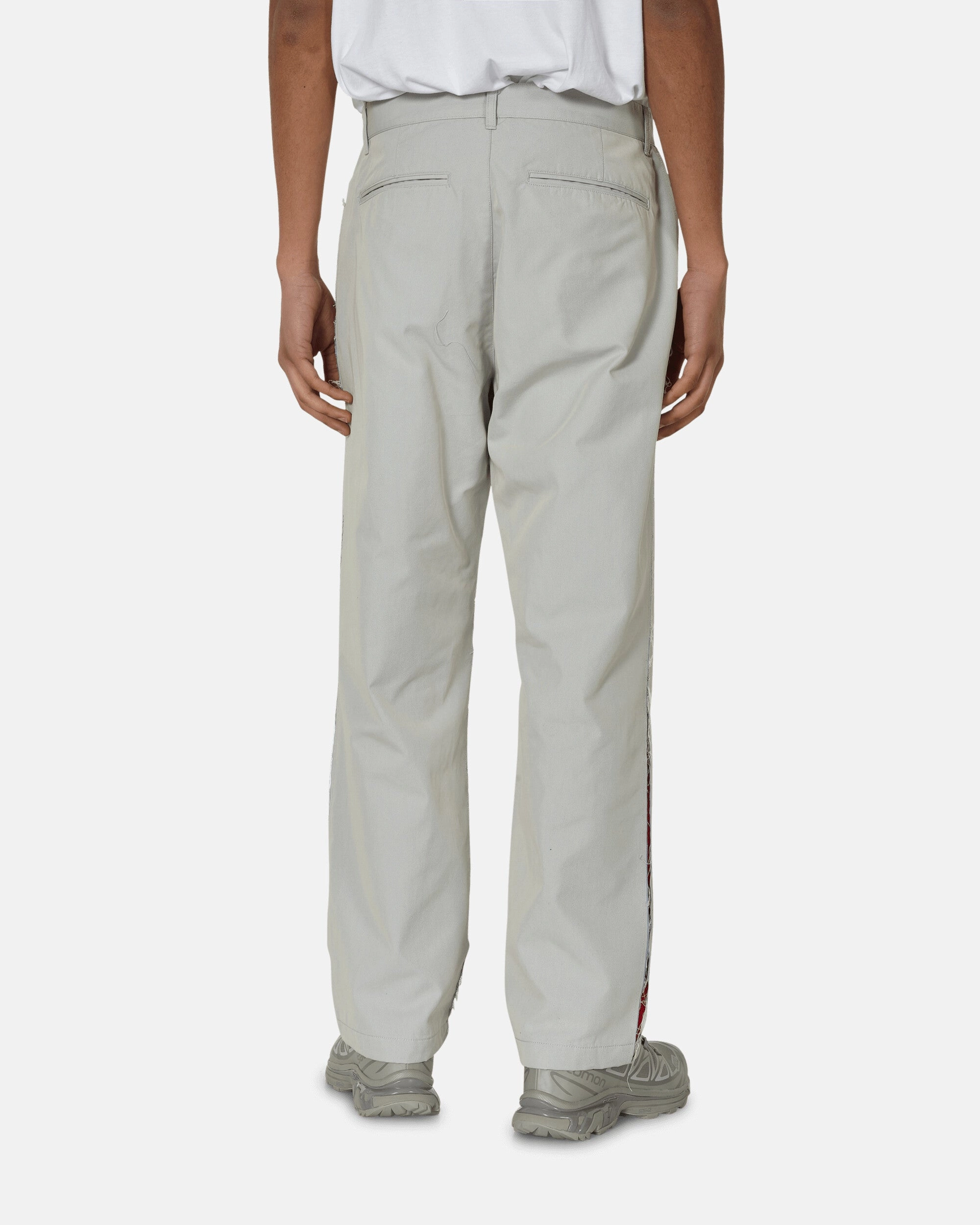 Contrast Mesh Panel Pants Light Grey