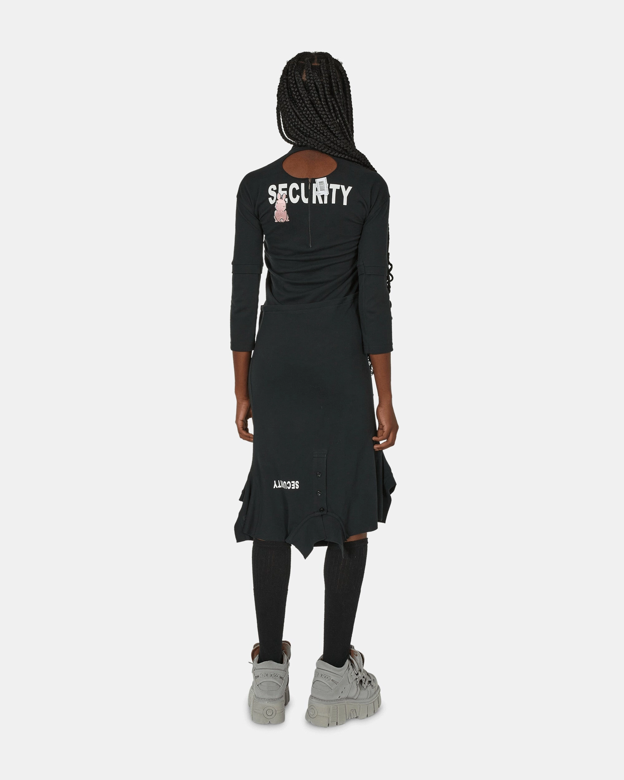 Cut Up Polo Dress Black
