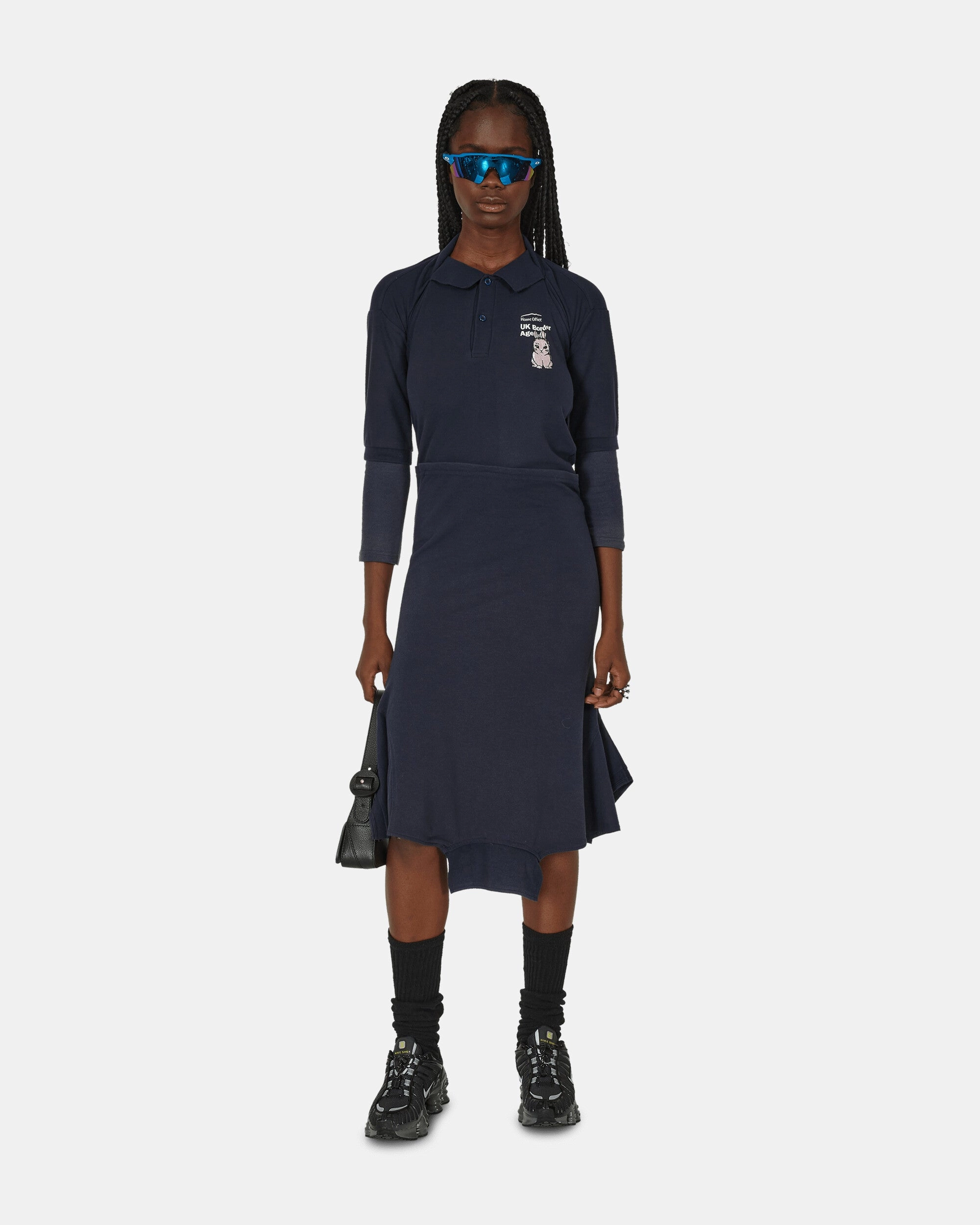 Cut Up Polo Dress Blue