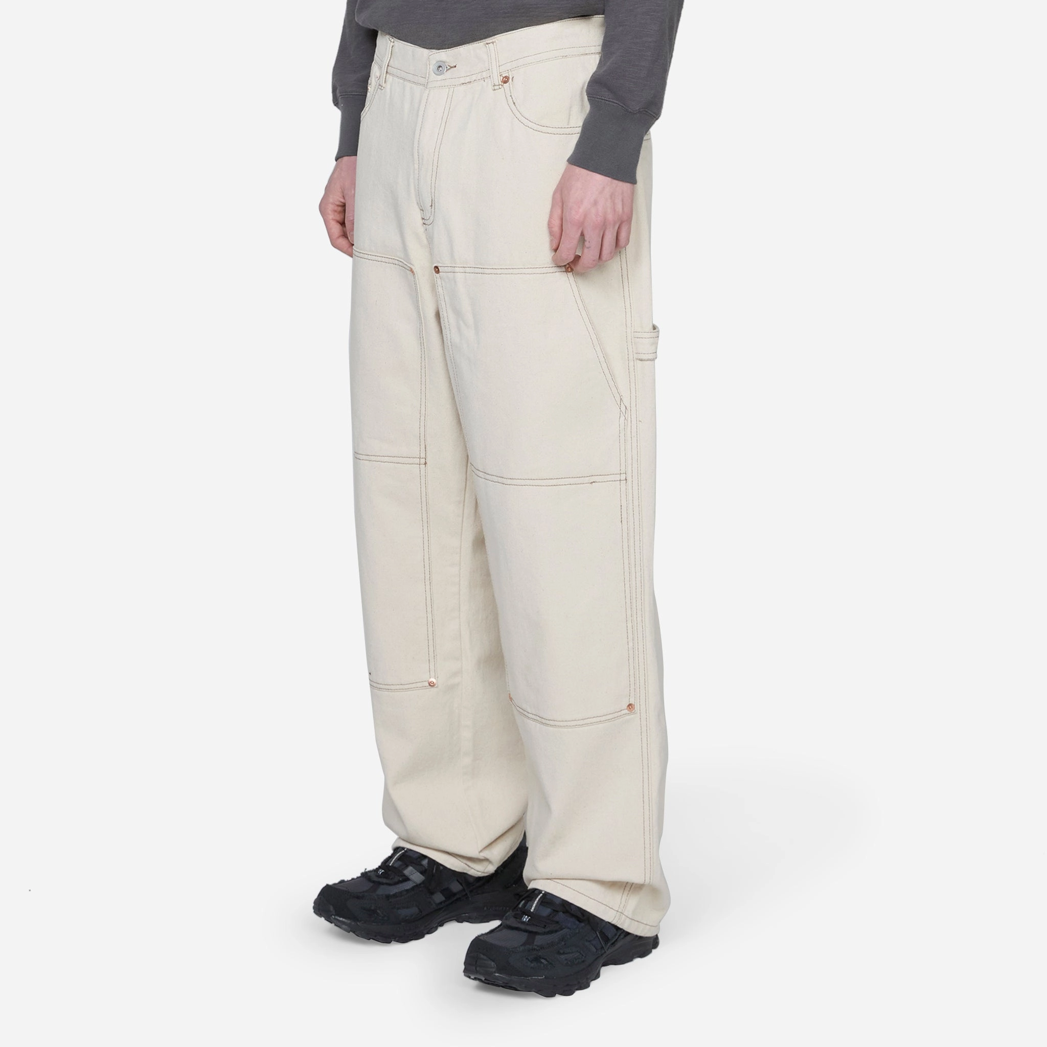 Double Knee Denim Pant Natural
