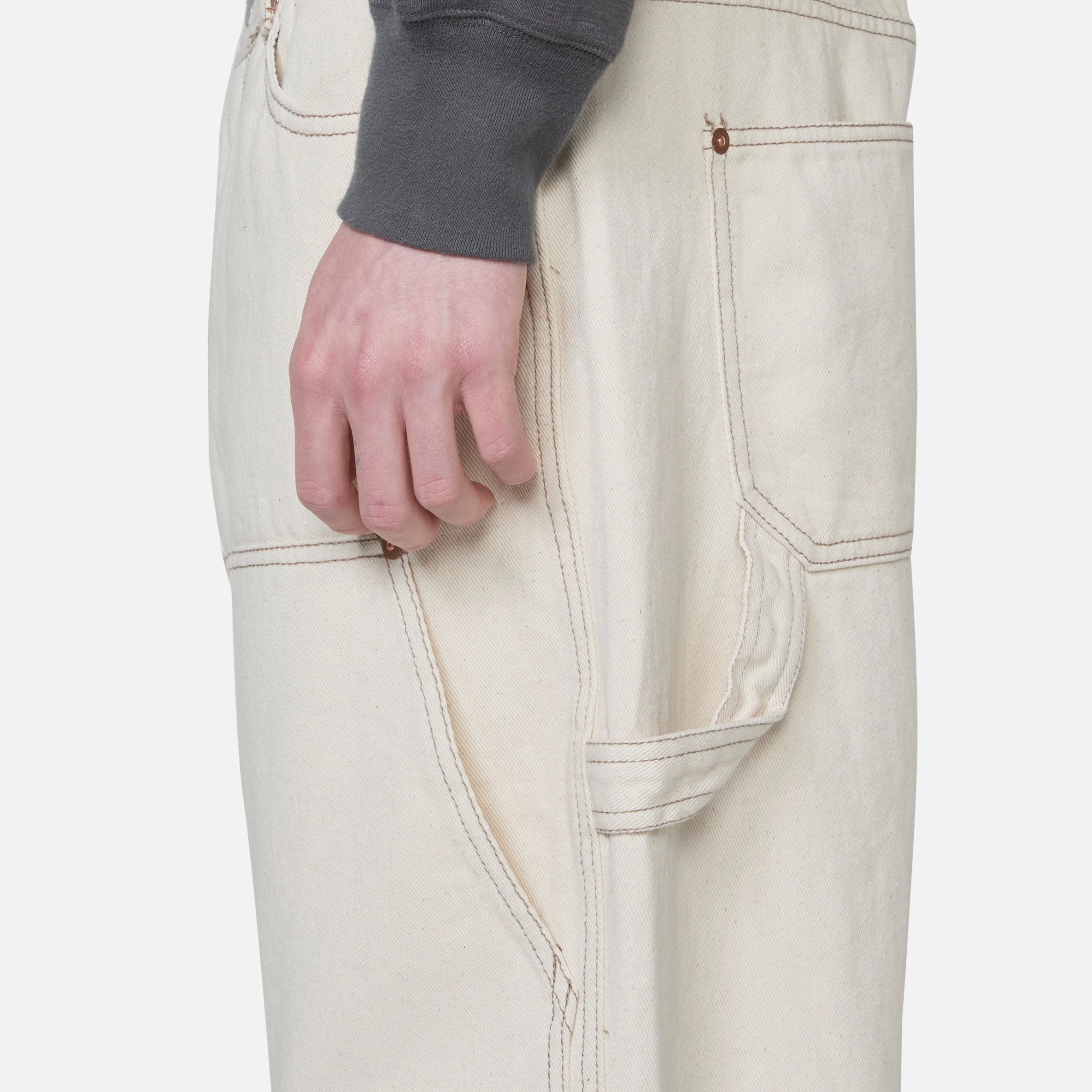 Double Knee Denim Pant Natural