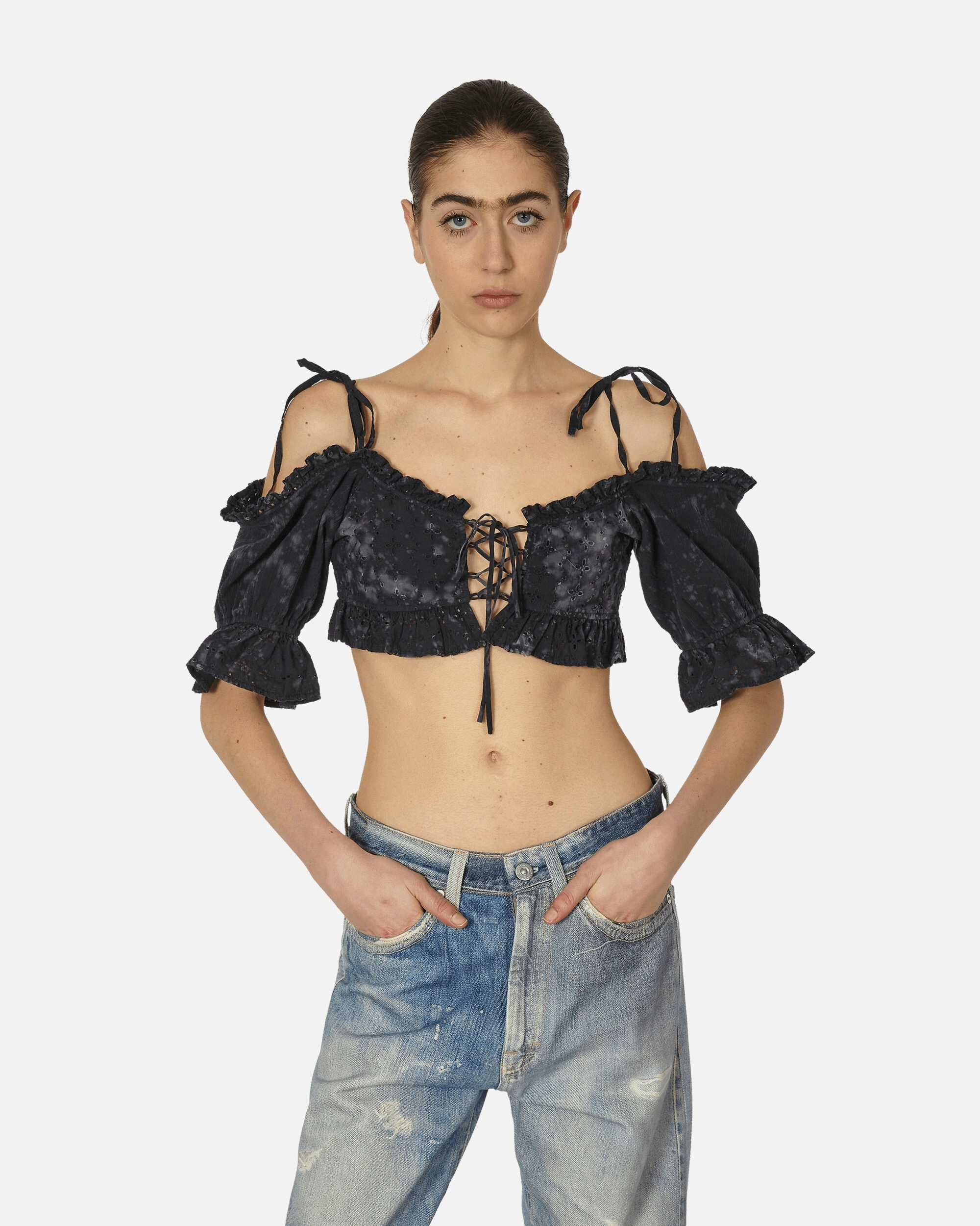 Dyed Sangallo Top Washed Out Black