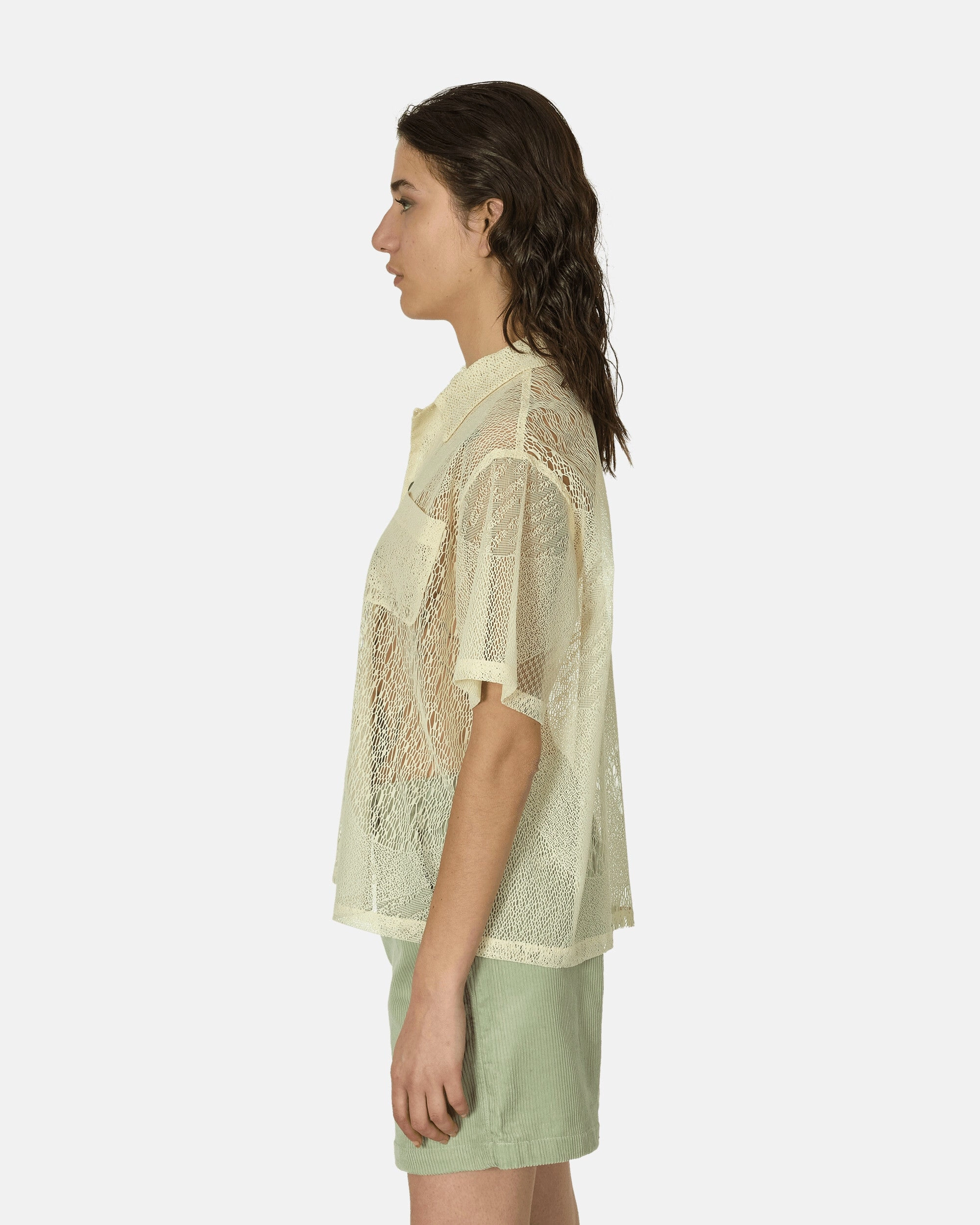 Engineered Mesh Button Shirt Natural