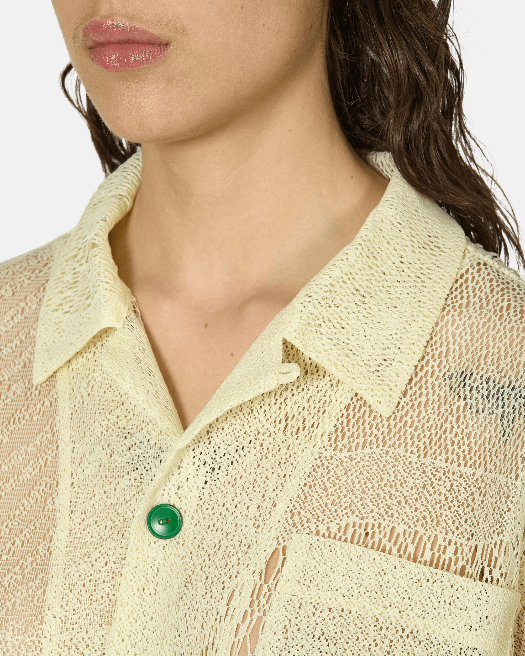 Engineered Mesh Button Shirt Natural