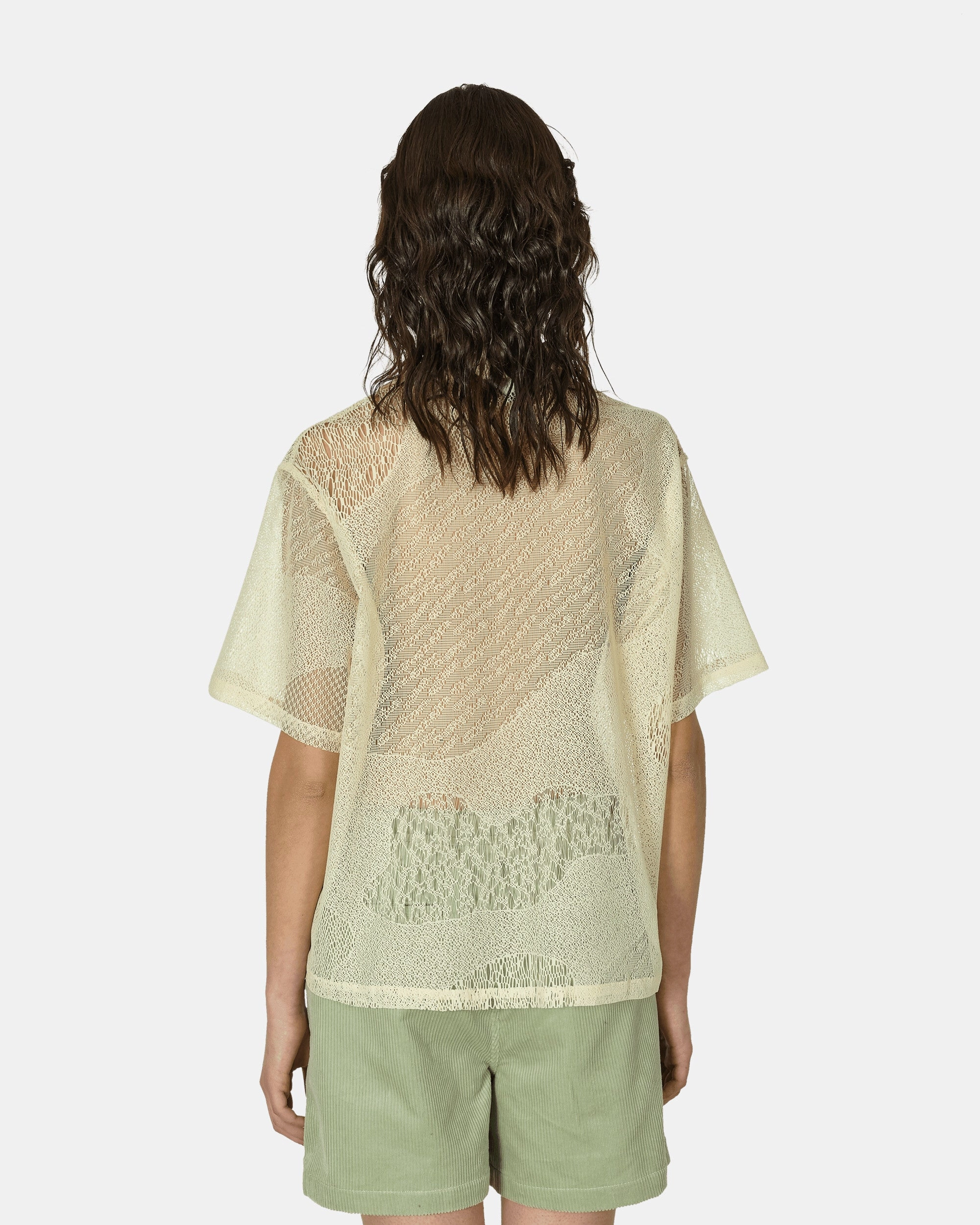 Engineered Mesh Button Shirt Natural