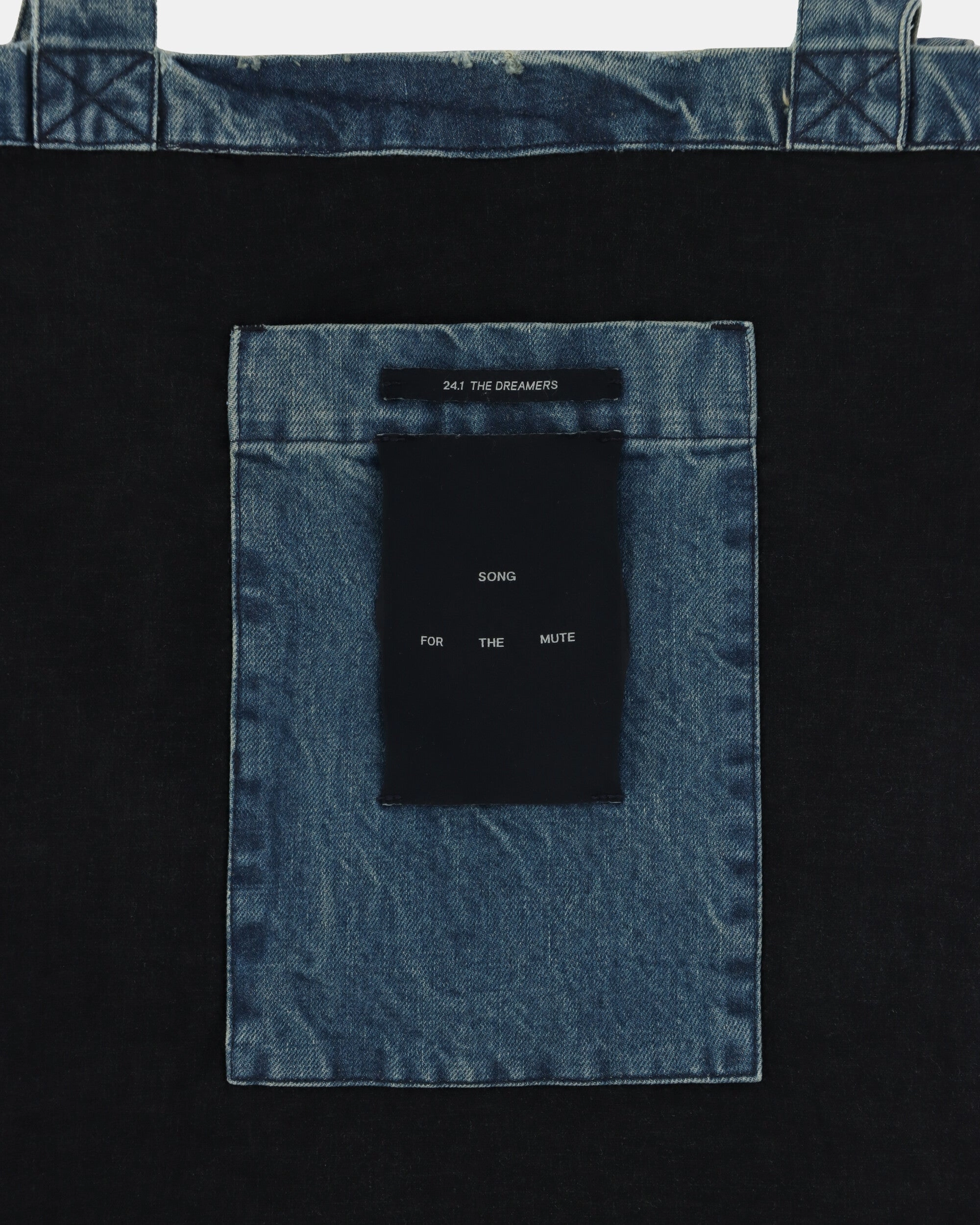 Flap Pocket Tote Bag Blue