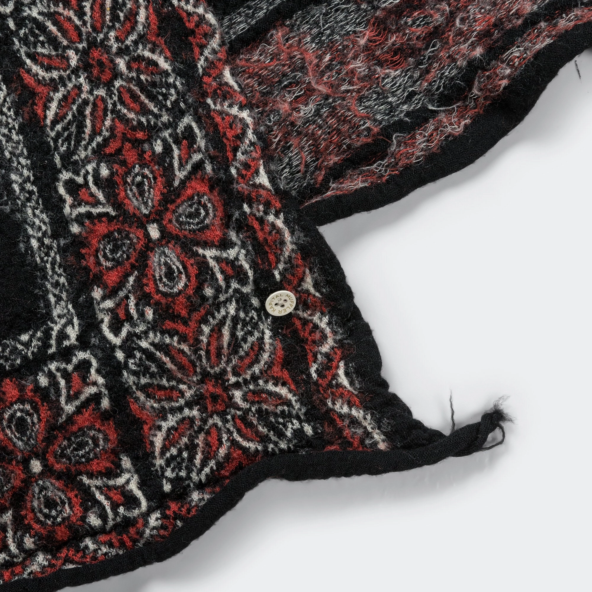 Fulling Wool Scarf Colorful BIG-MAMA BANDANA - Black