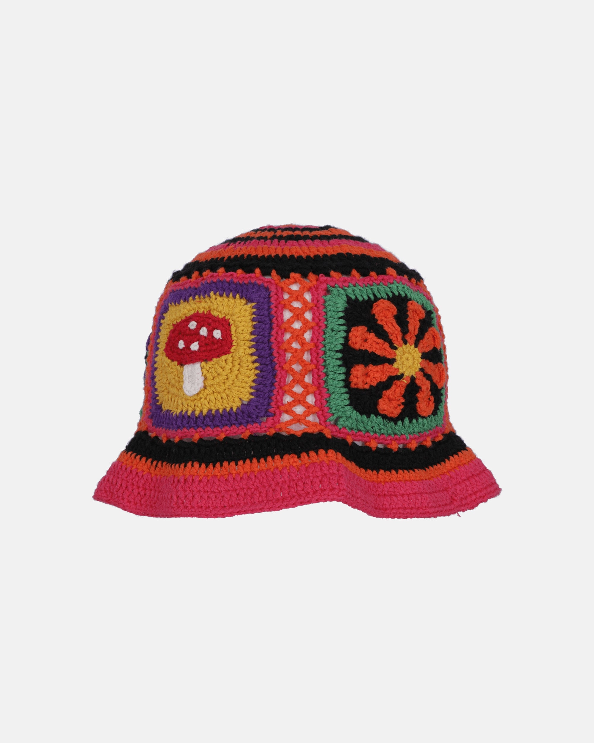 HG Square Hand-Knitted Bucket Hat Black