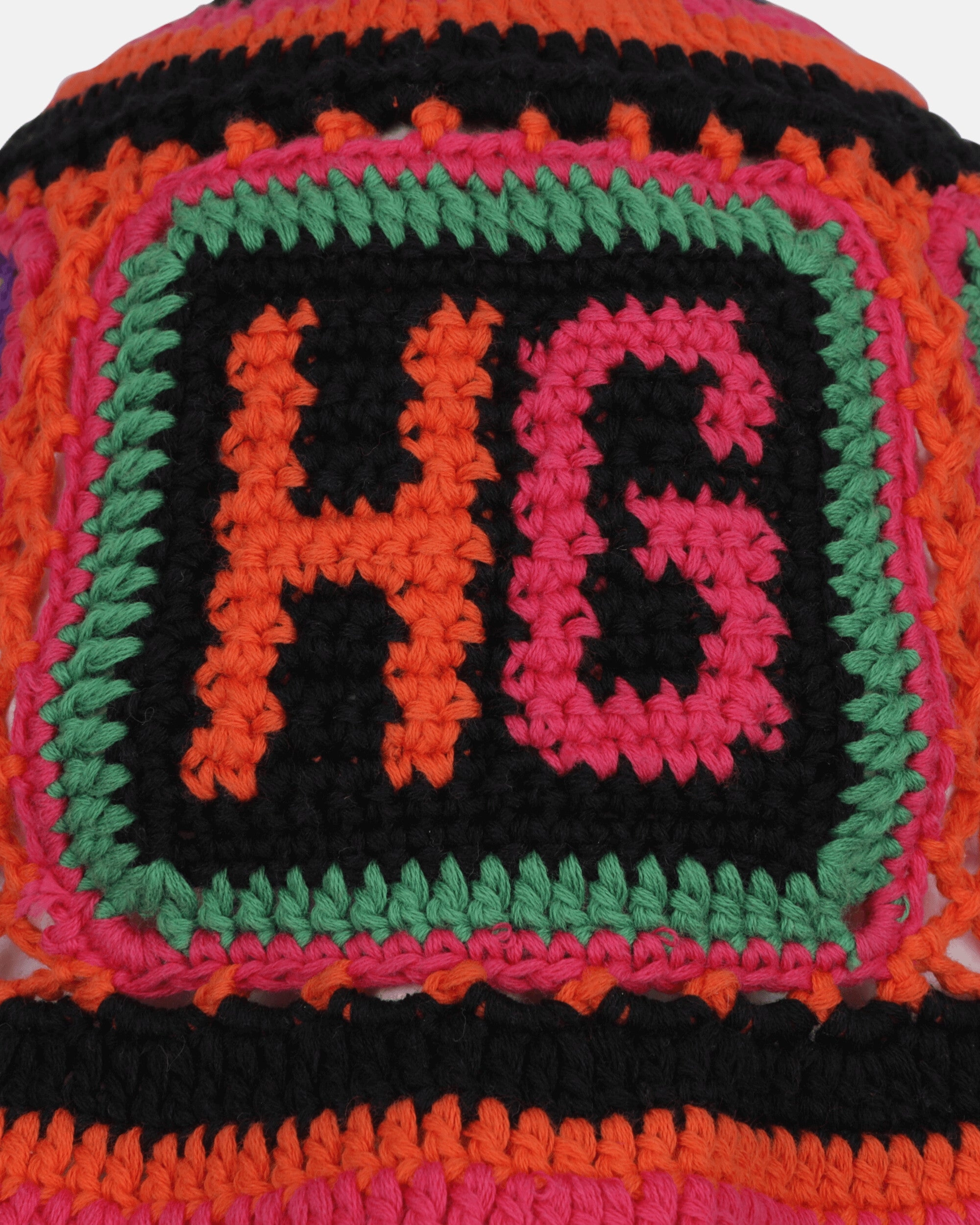 HG Square Hand-Knitted Bucket Hat Black