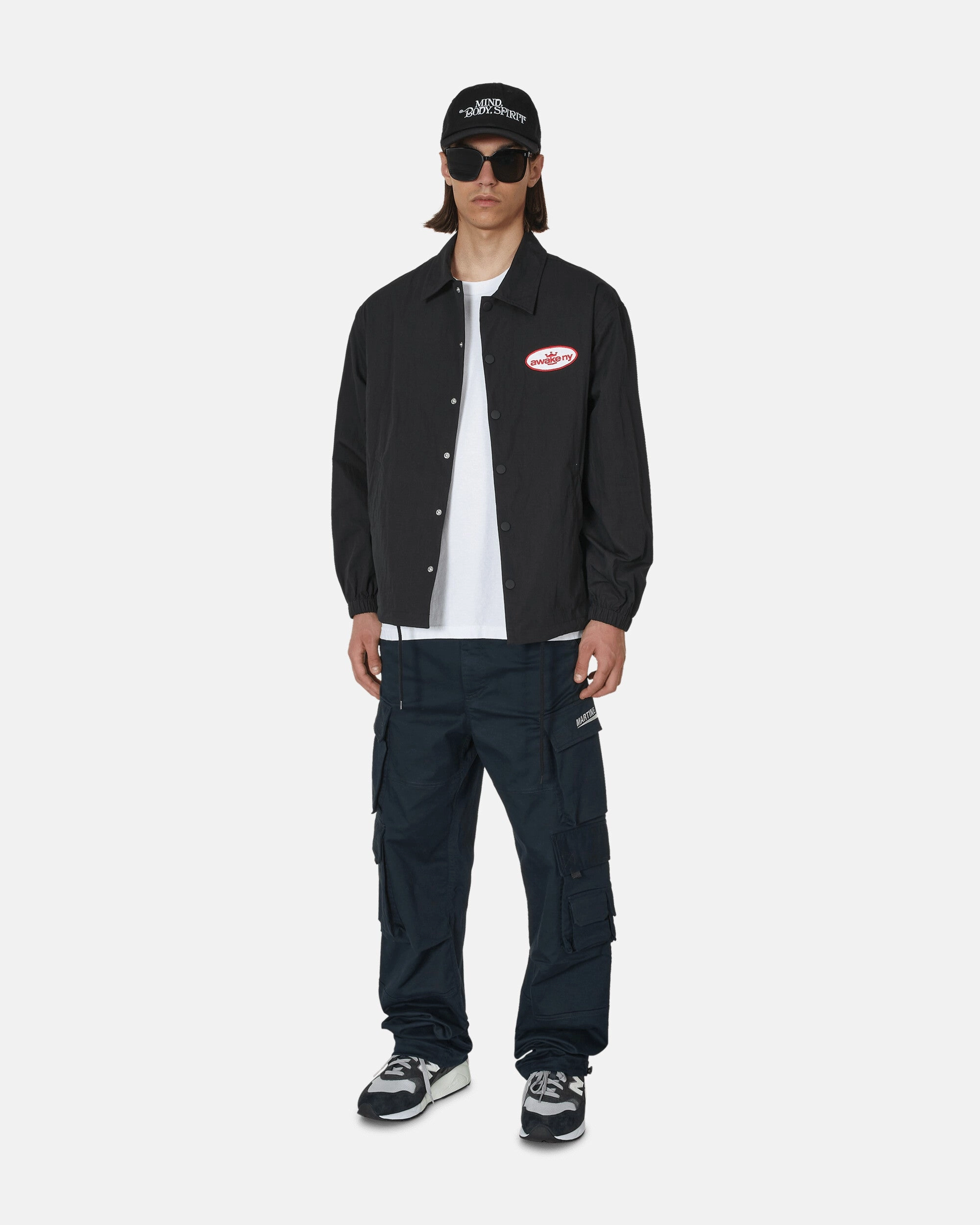 King Logo Twill Coaches Jacket Charcoal