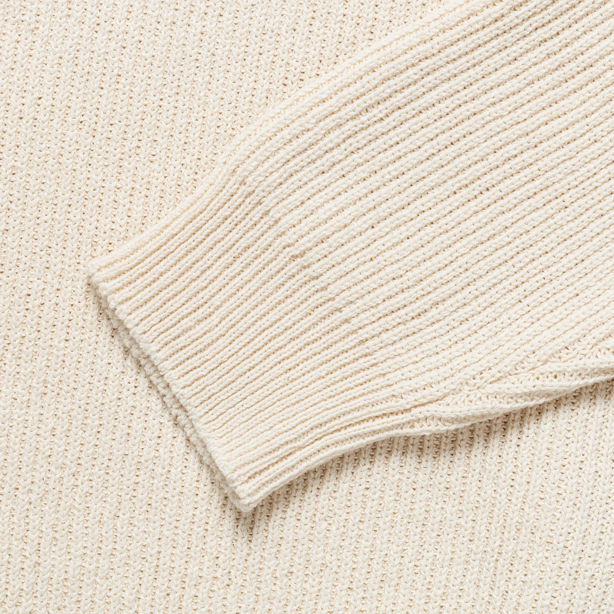 Knitted Crewneck Numbers Motif - Cream